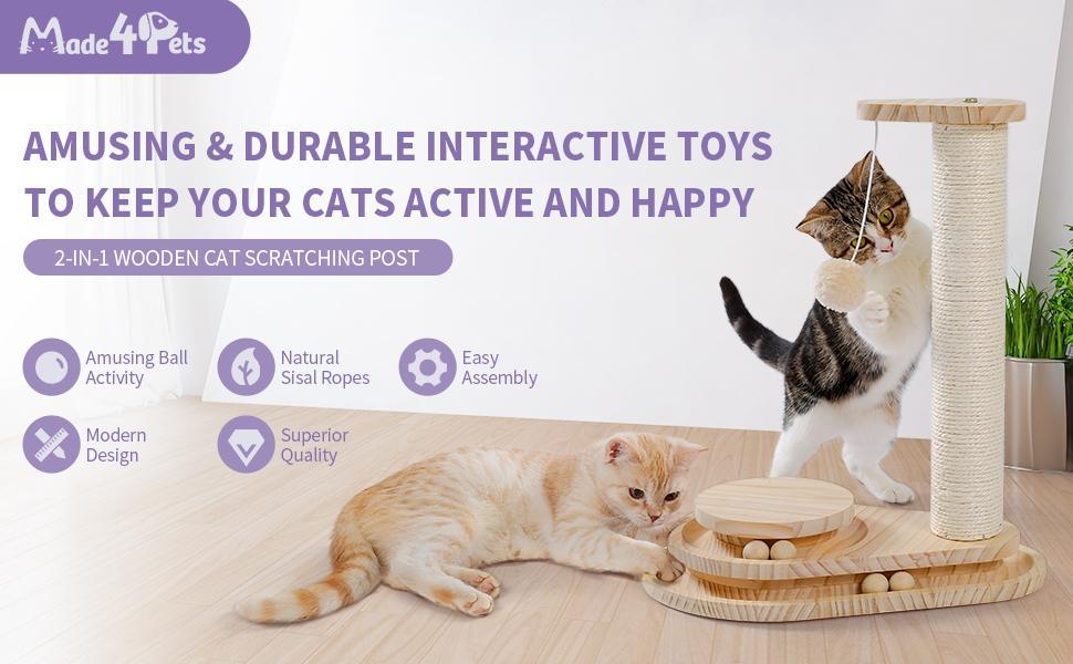 Indoor Cat Soft Scratching Board And Interactive Ball by VetsPetStore