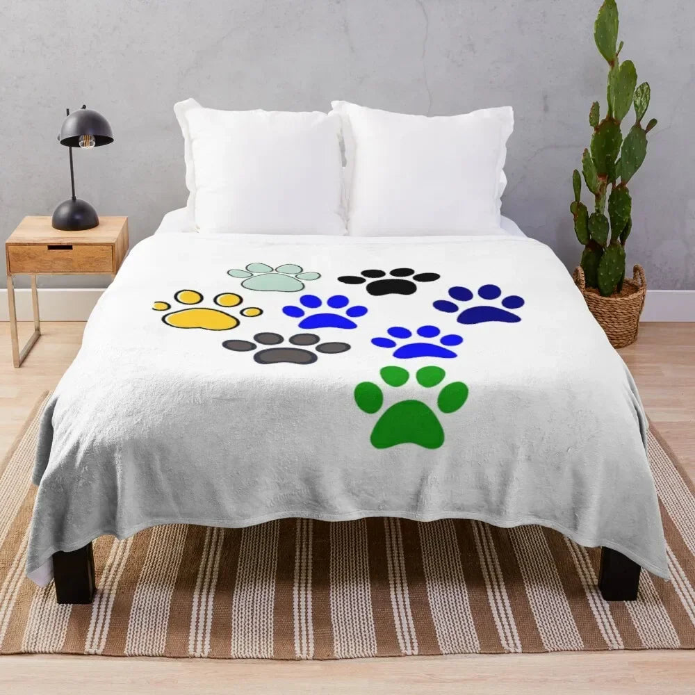 Pawprint Flannel Throw Blankets by Love My Pet