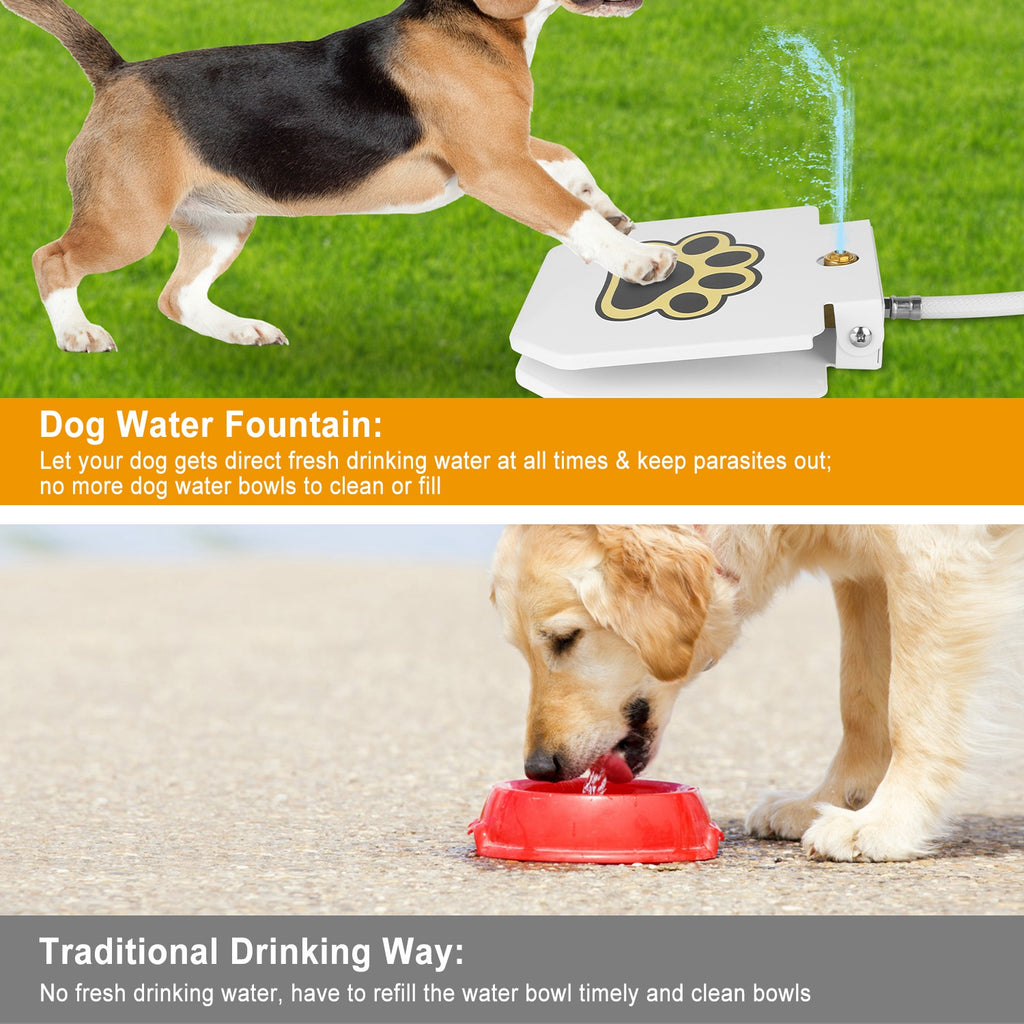 Dog Water Fountain Outdoor Step on Activated Sprinkler