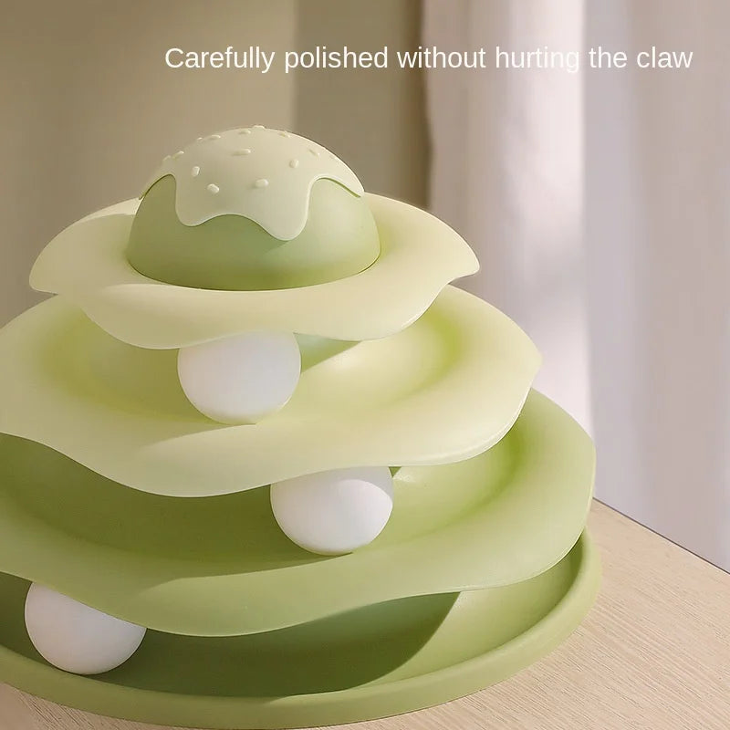 Cat Toy Tower Turntable Roller Balls 4 Levels by Love My Pet