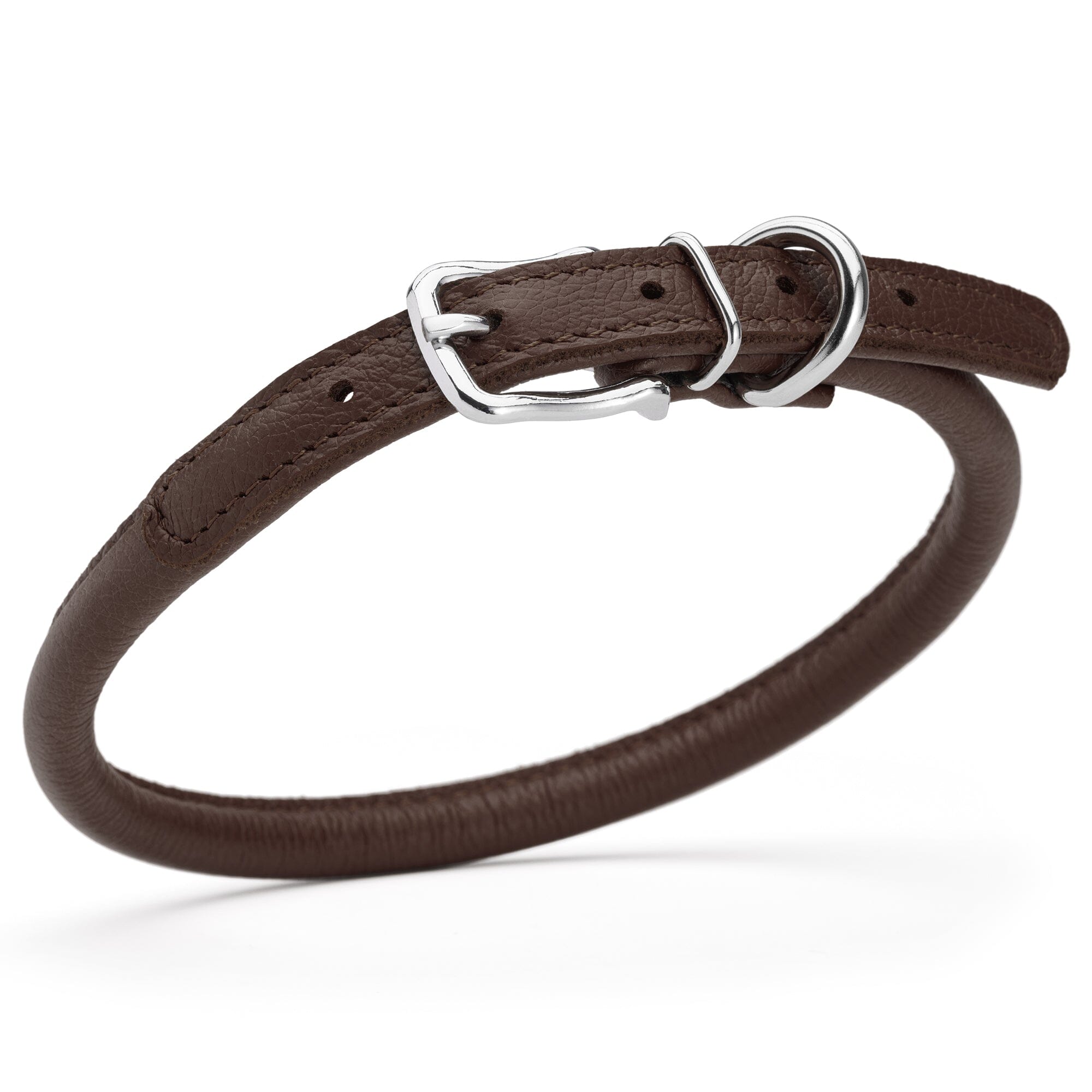 Soft Leather Round Dog Collar by Dogline