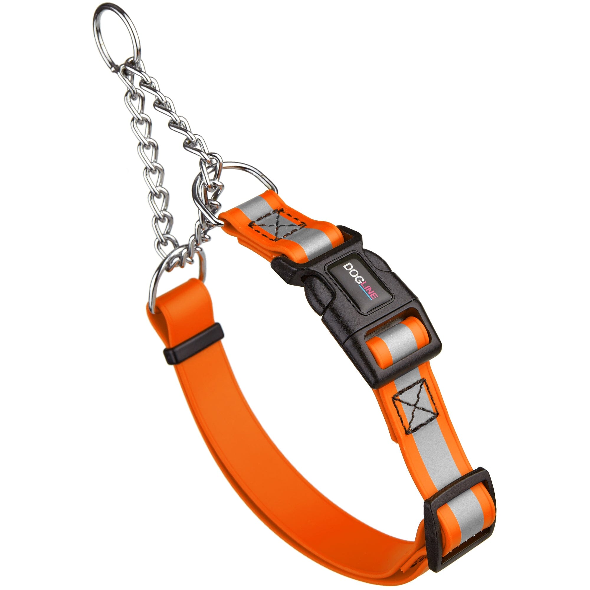 Reflective Biothane Martingale Collar with Quick Release Buckle by Dogline