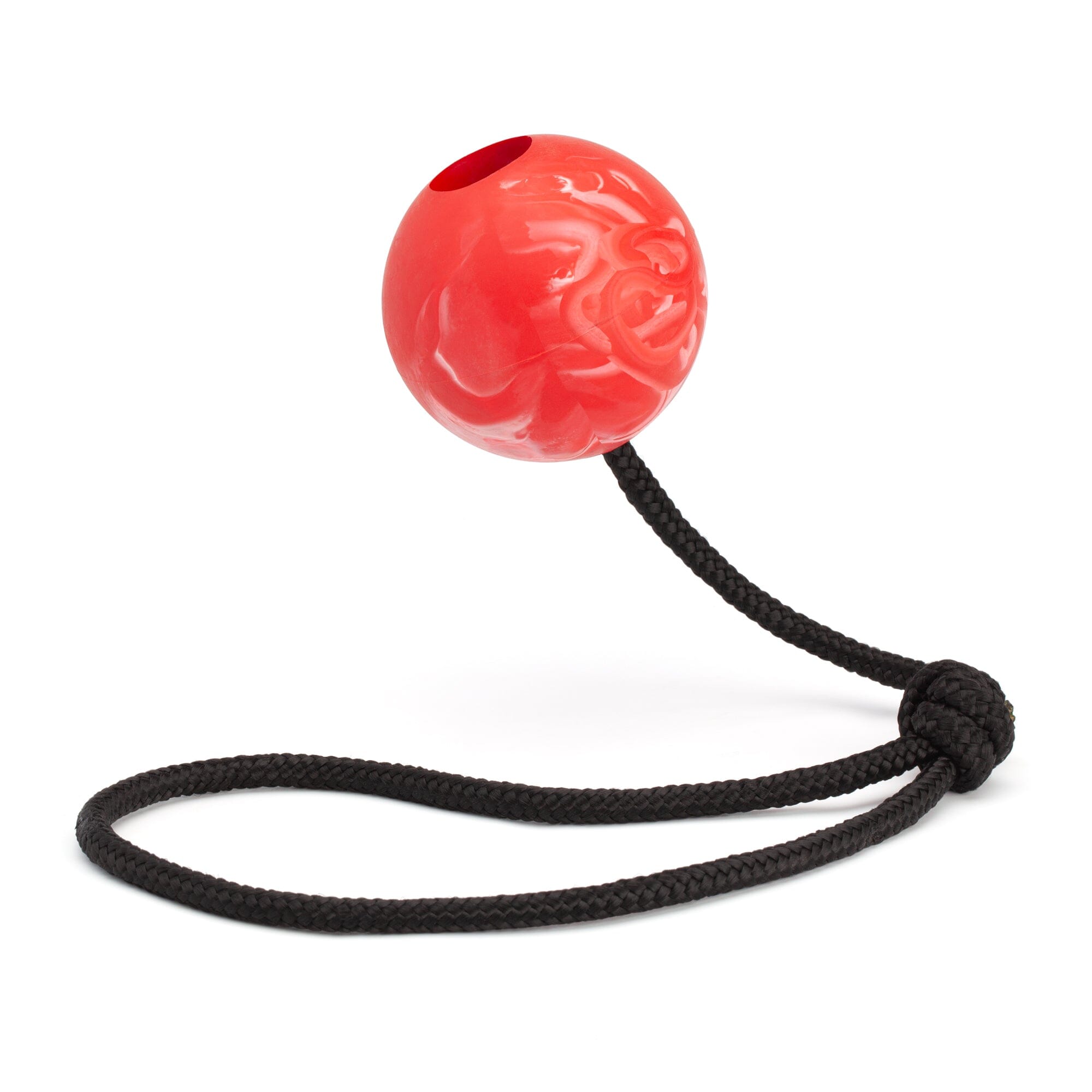 Rubber Euro Ball with Rope by Dogline