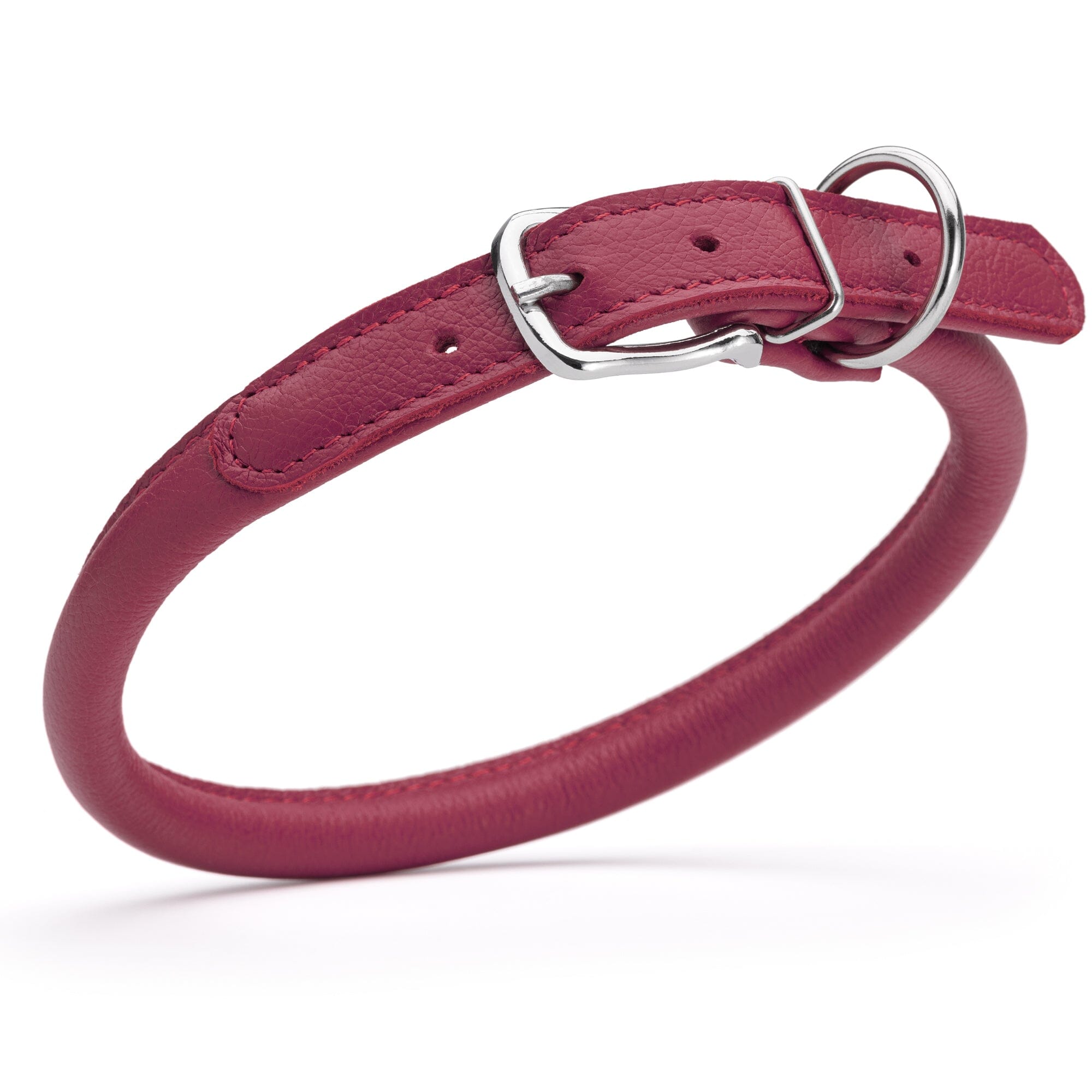 Soft Leather Round Dog Collar by Dogline