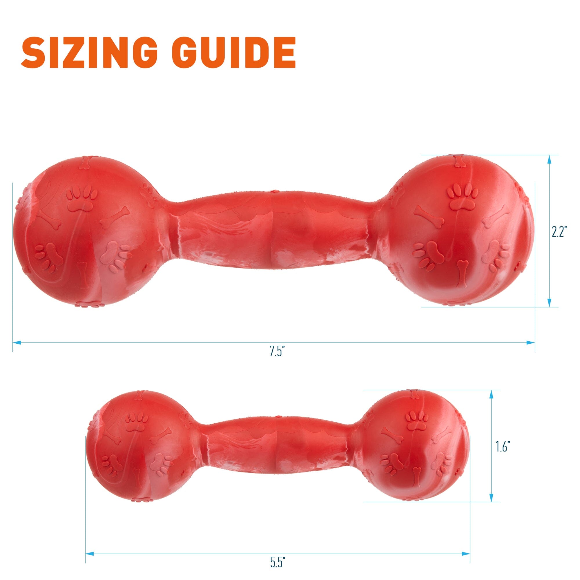 Rubber Dumbbell Toy by Dogline