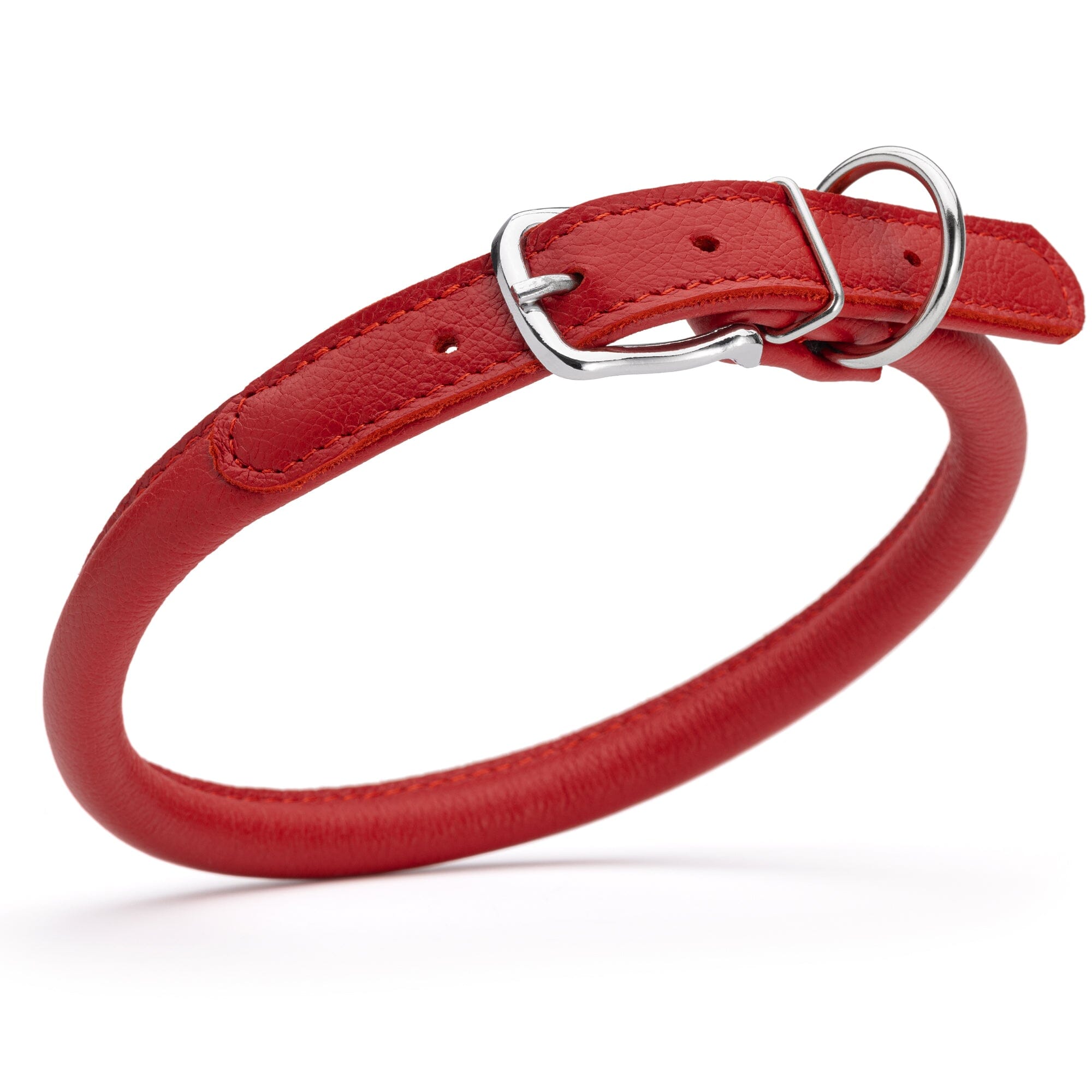 Soft Leather Round Dog Collar by Dogline