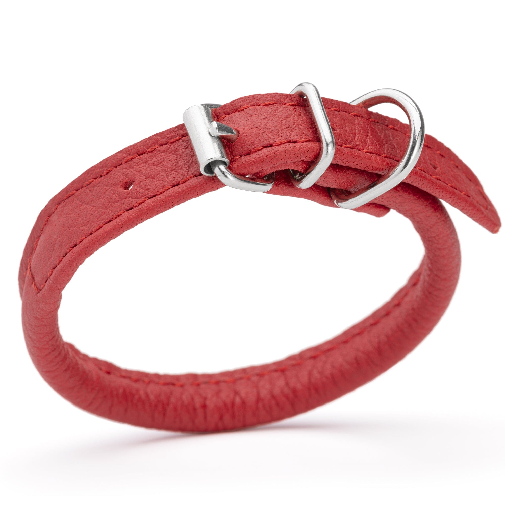 Soft Leather Round Dog Collar by Dogline