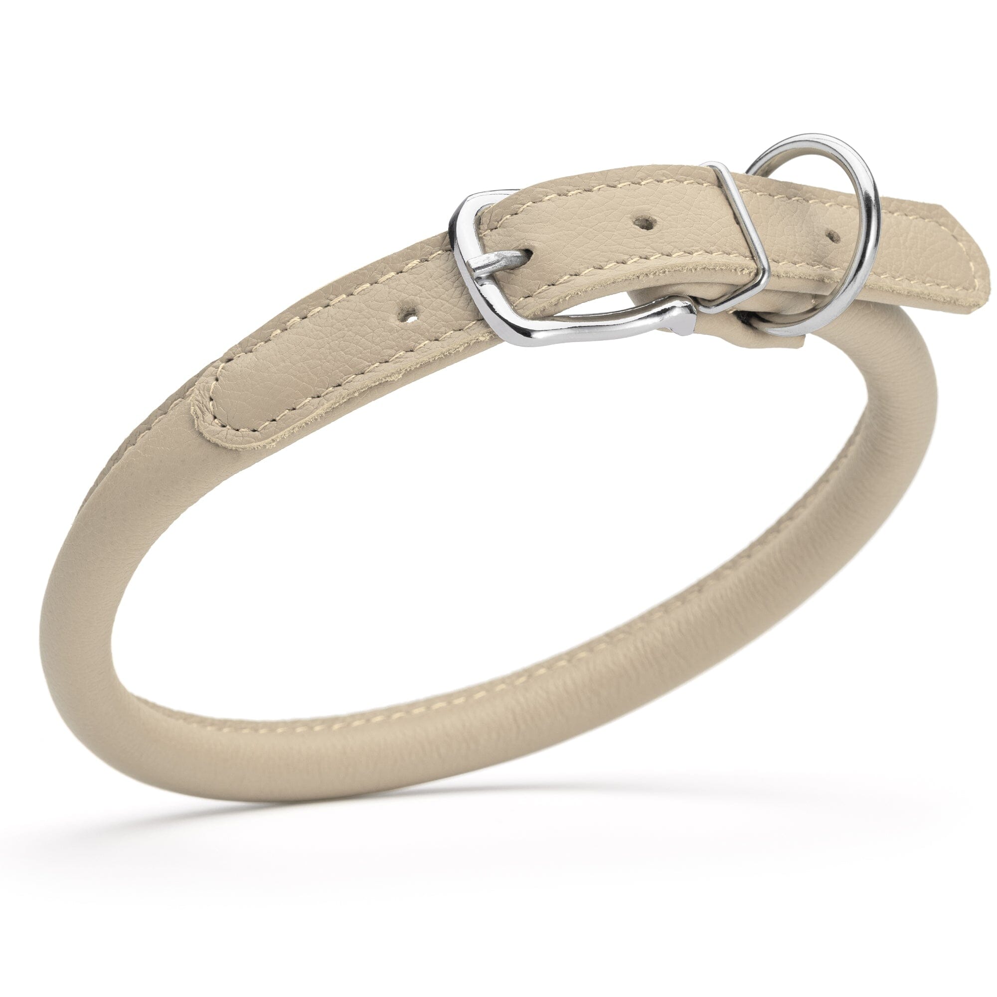 Soft Leather Round Dog Collar by Dogline
