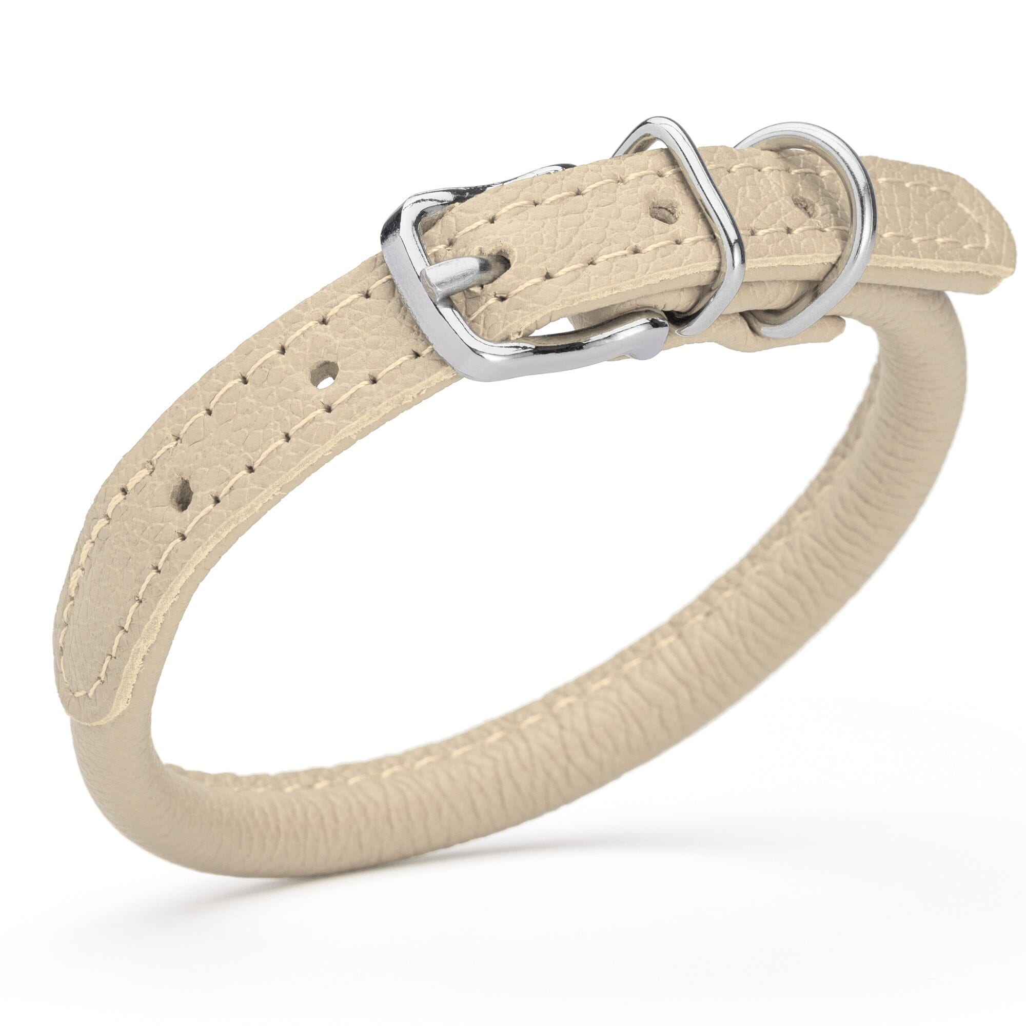Soft Leather Round Dog Collar by Dogline