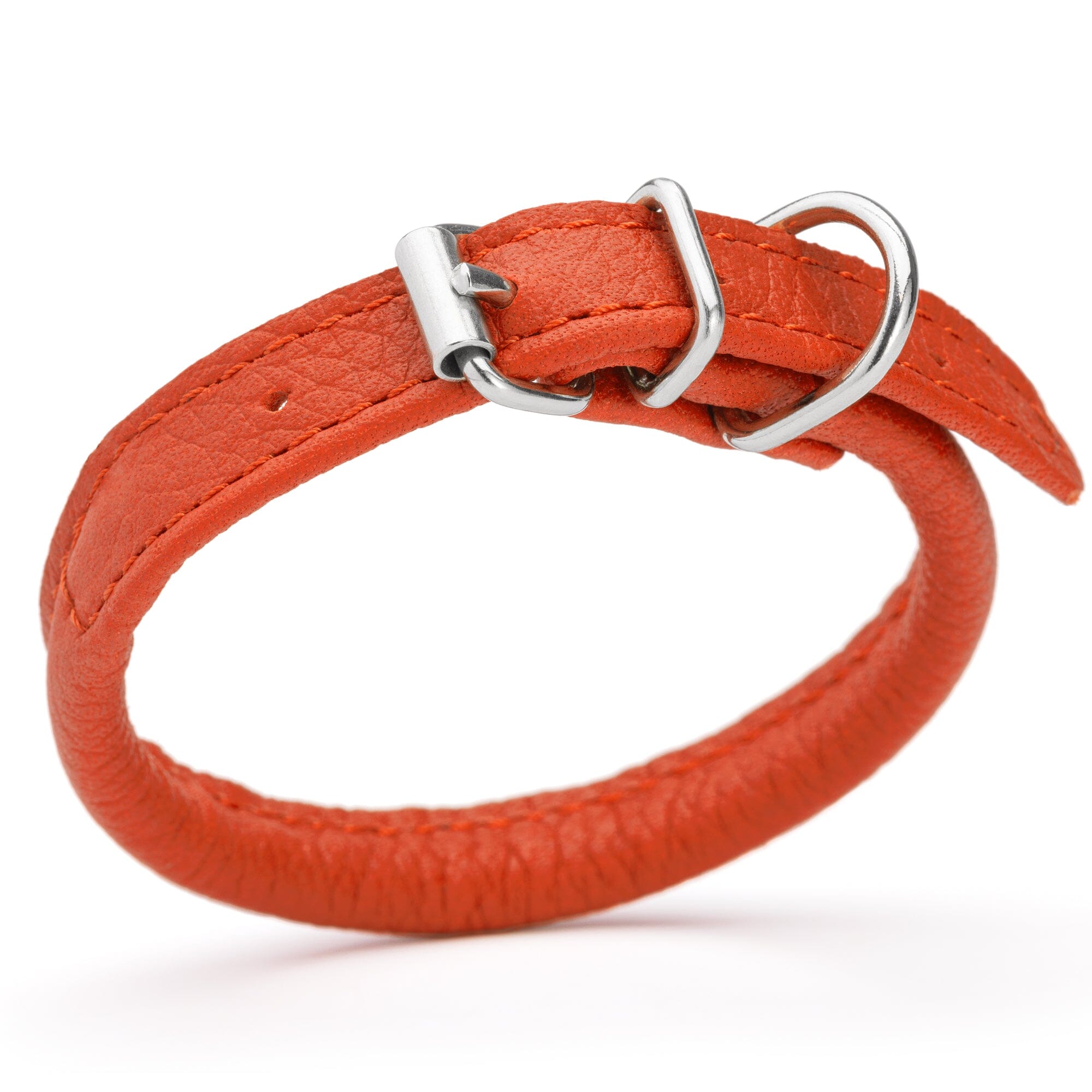 Soft Leather Round Dog Collar by Dogline
