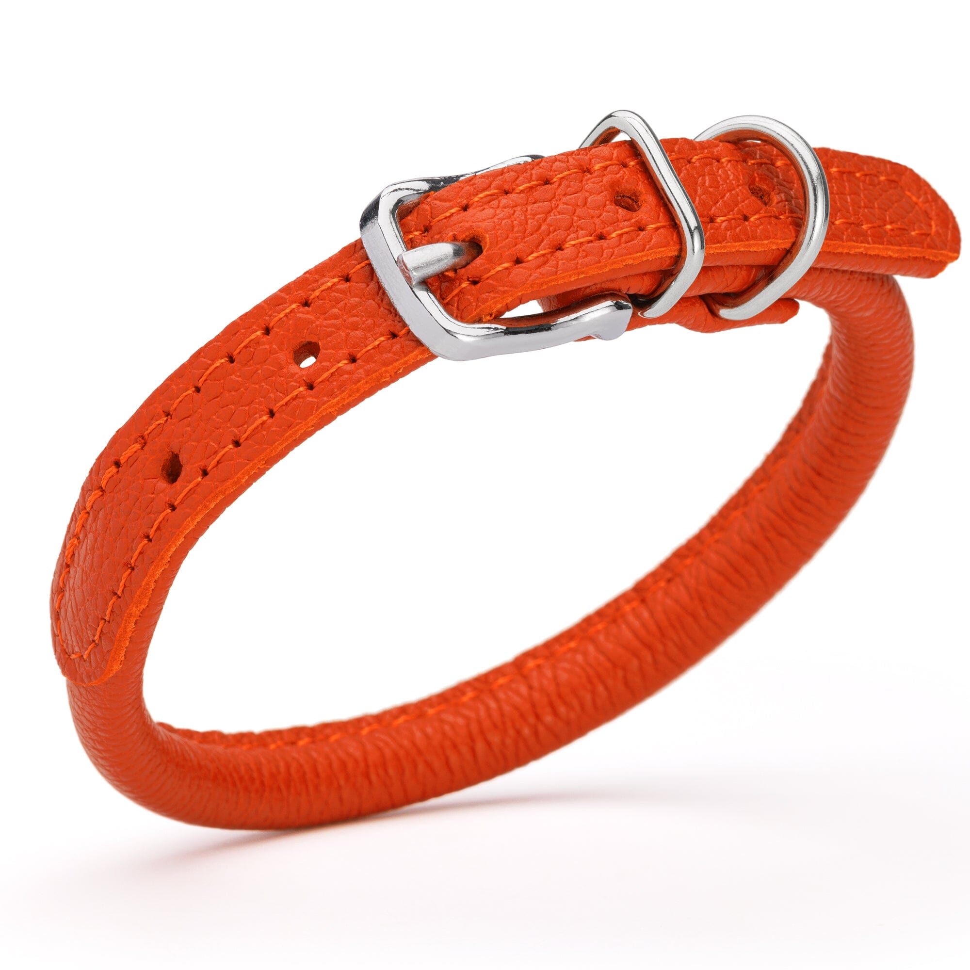 Soft Leather Round Dog Collar by Dogline