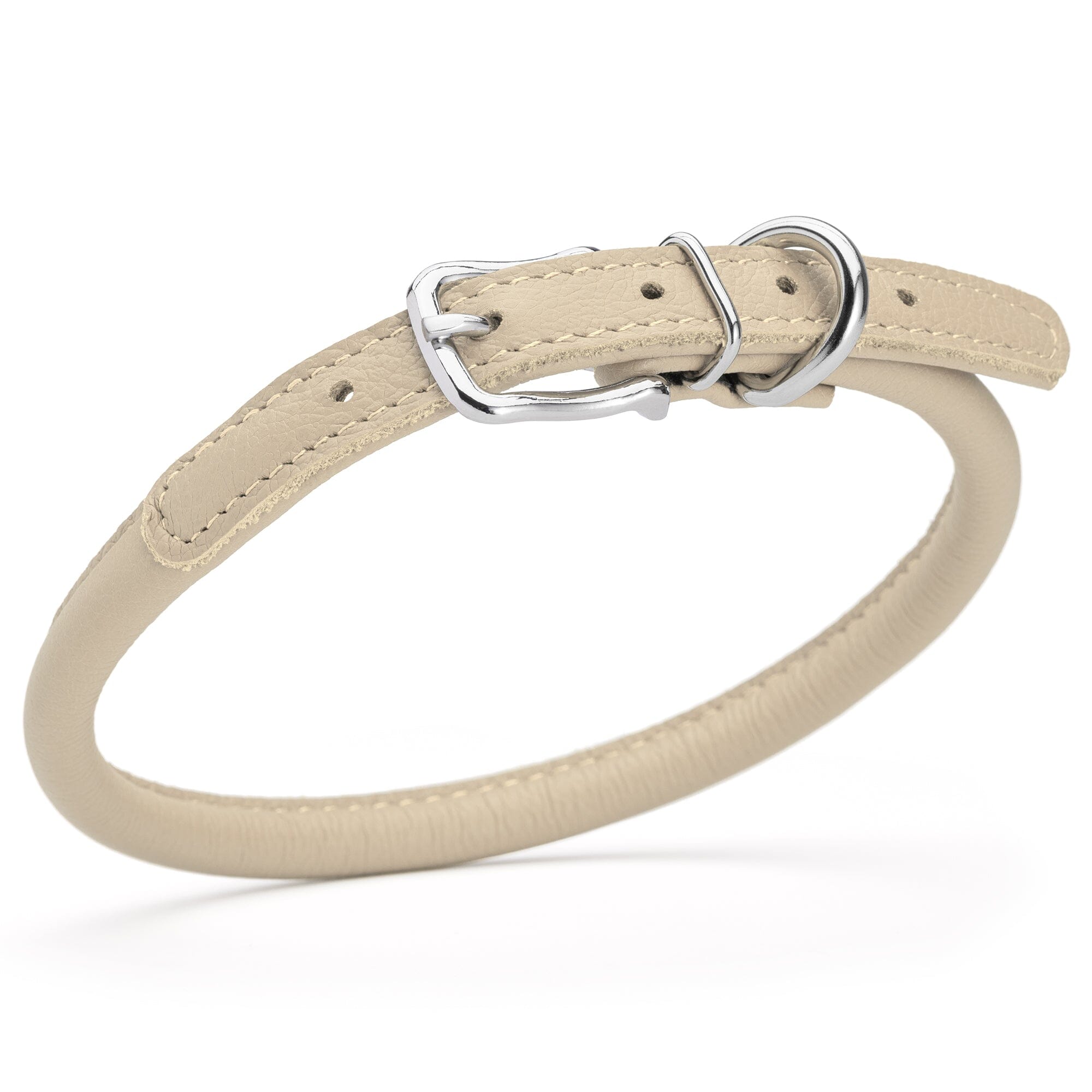 Soft Leather Round Dog Collar by Dogline