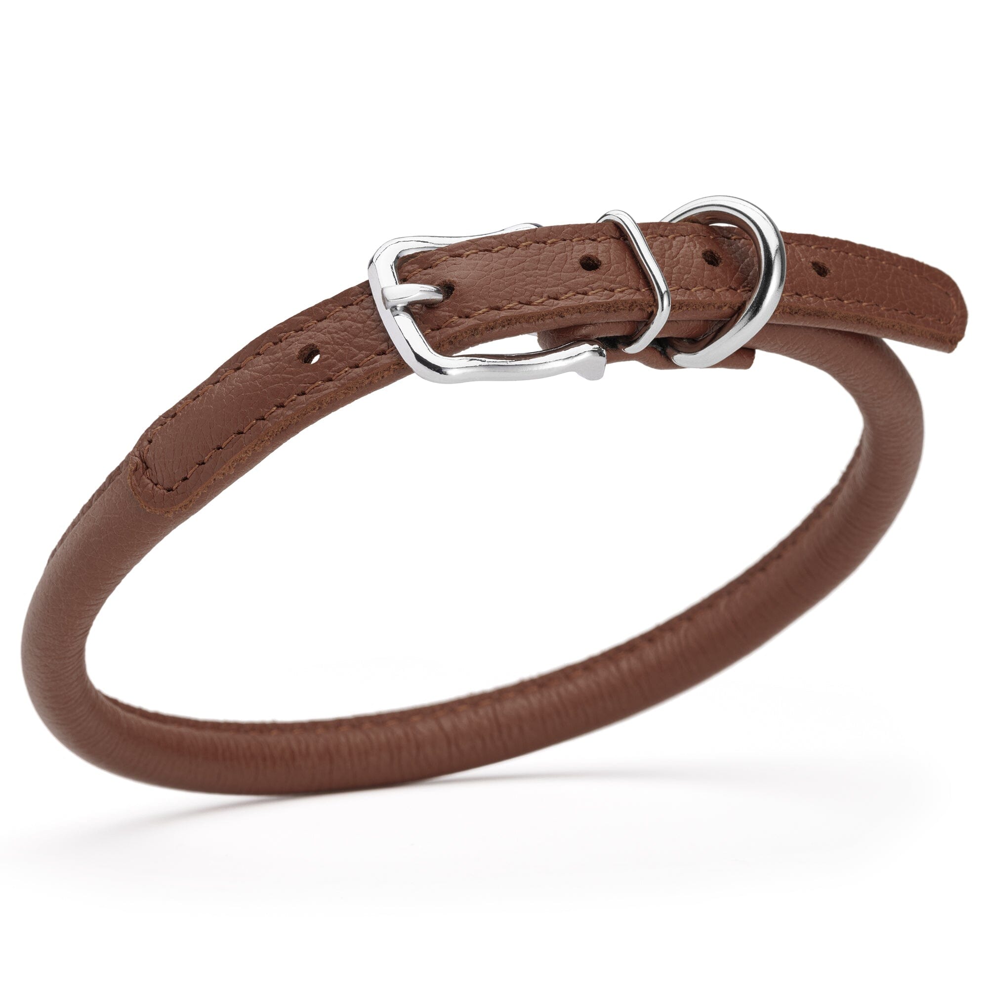 Soft Leather Round Dog Collar by Dogline
