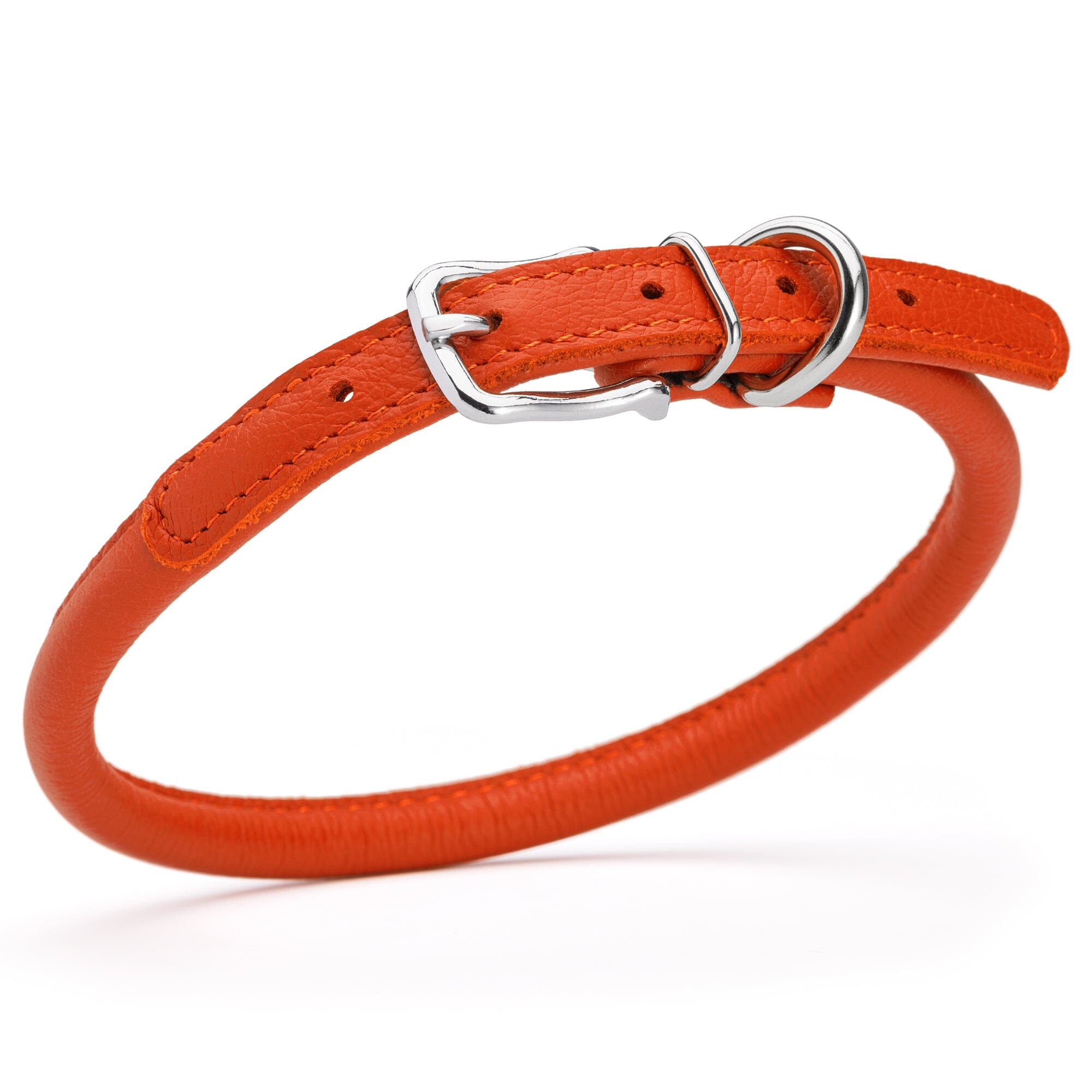 Soft Leather Round Dog Collar by Dogline