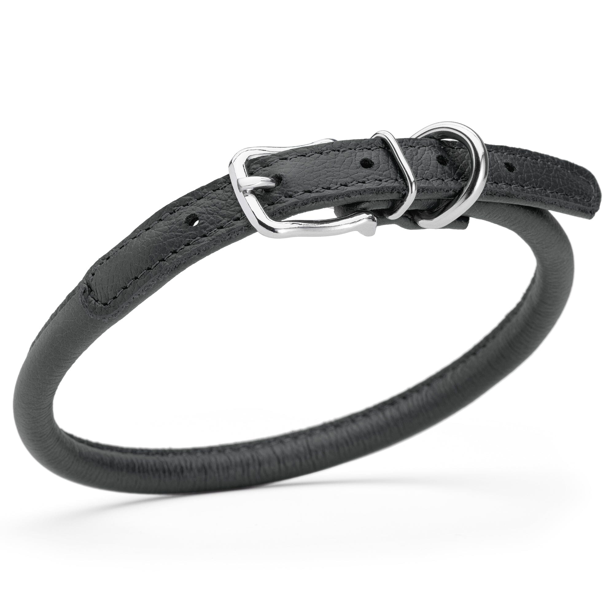 Soft Leather Round Dog Collar by Dogline
