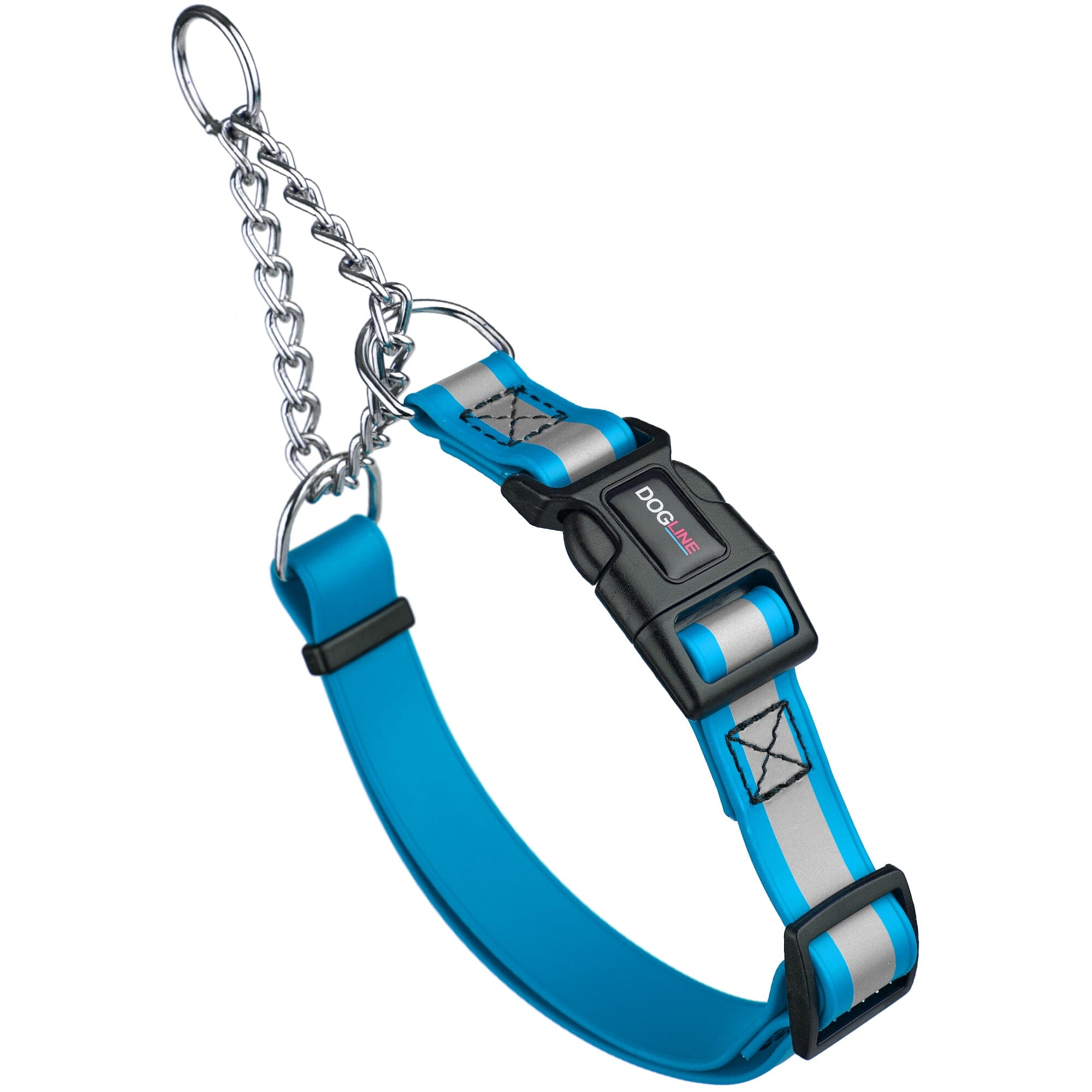Reflective Biothane Martingale Collar with Quick Release Buckle by Dogline