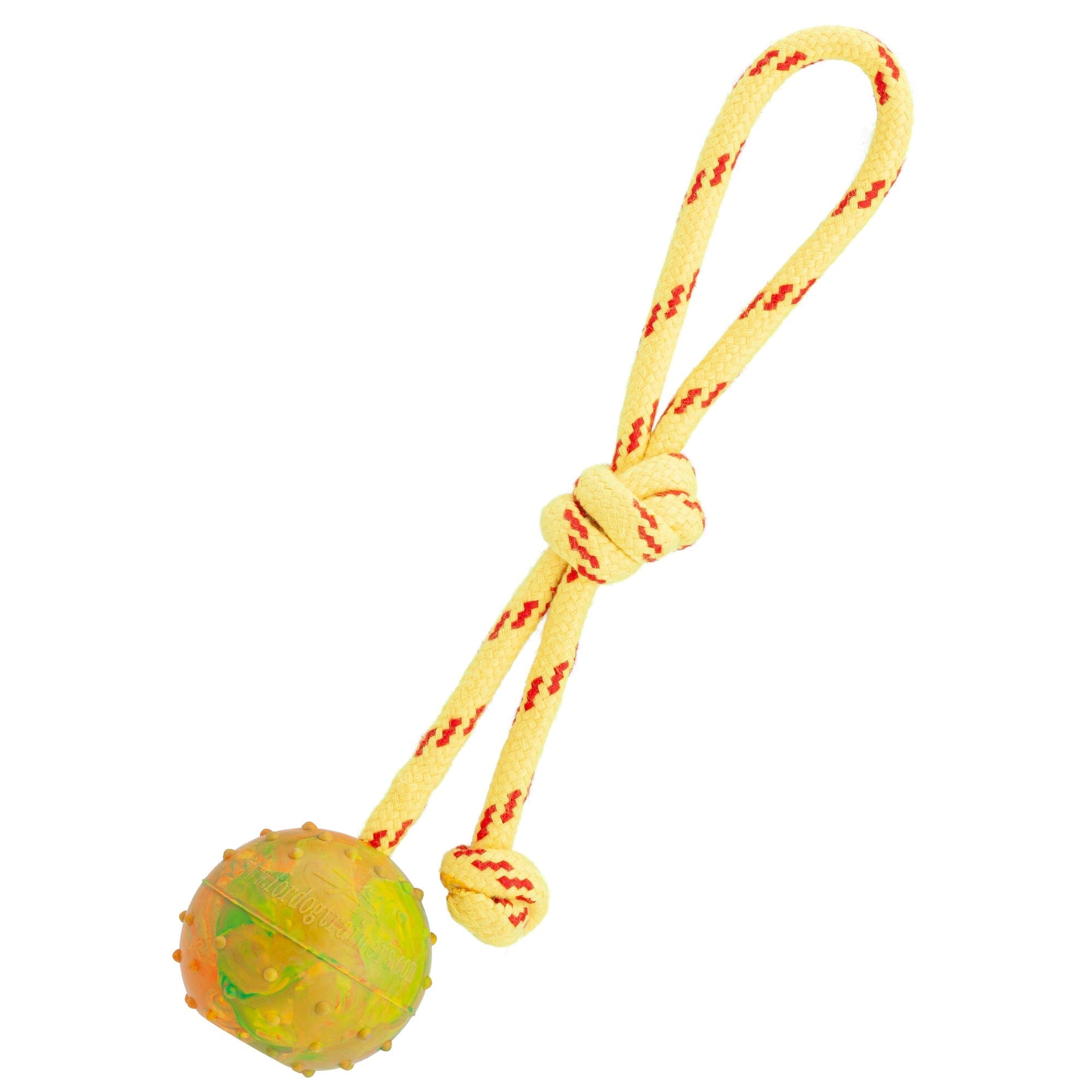 FDT Rubber Dog Ball on Rope, Small - Diameter 2" (5 cm) by Dogline