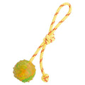 FDT Rubber Dog Ball on Rope, Medium - Diameter 2.3" (6 cm) by Dogline
