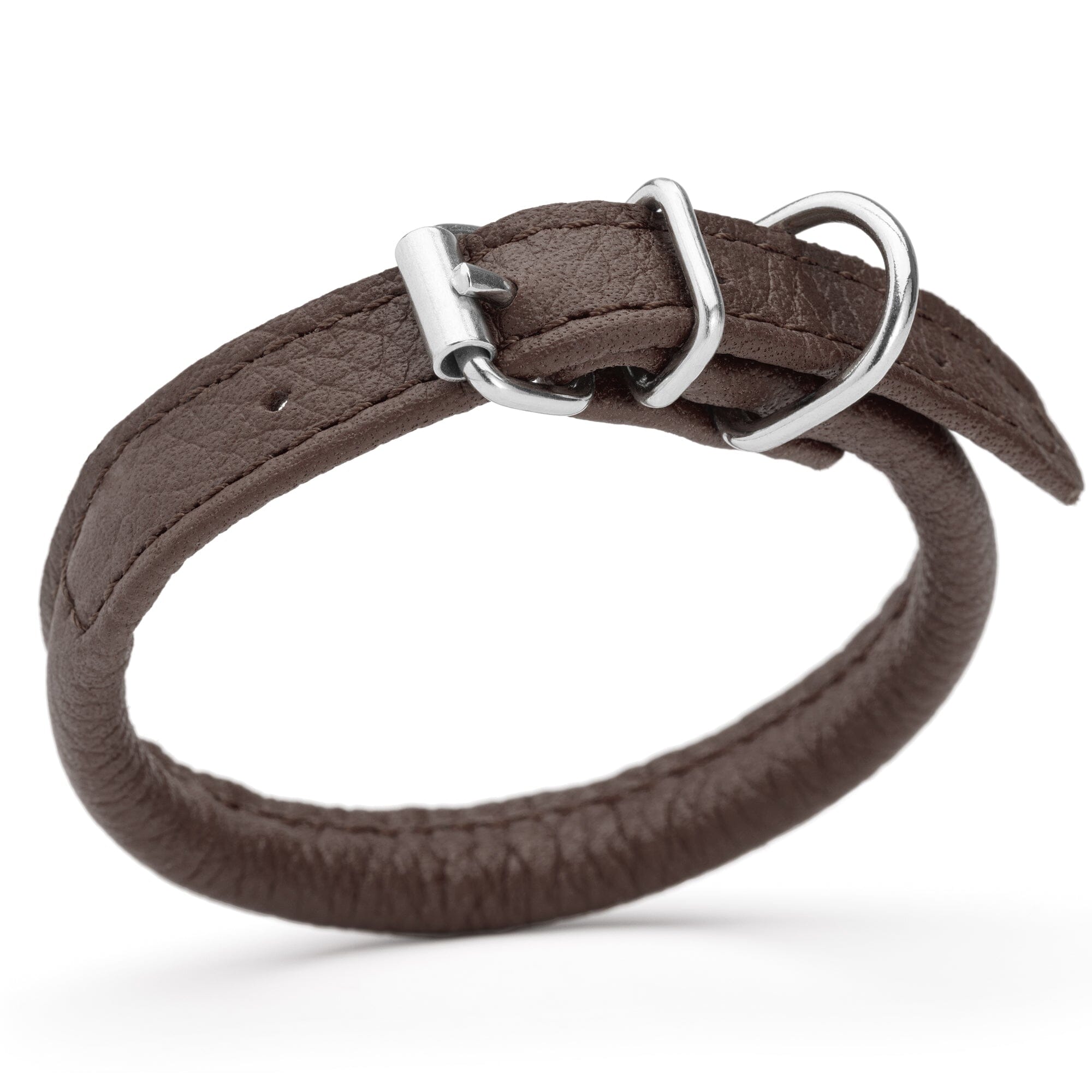 Soft Leather Round Dog Collar by Dogline