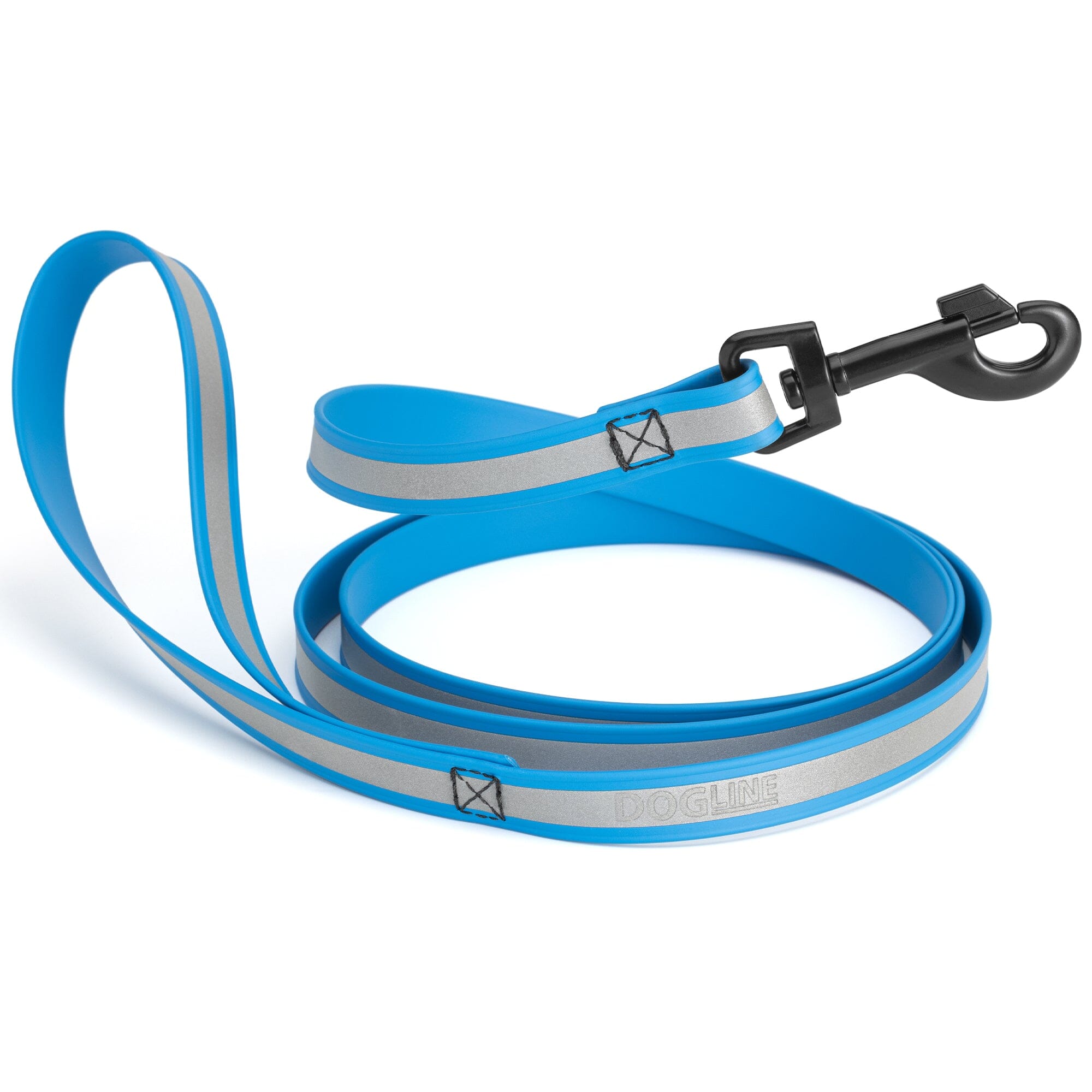 Reflective Biothane Dog Leash with Black Hardware by Dogline