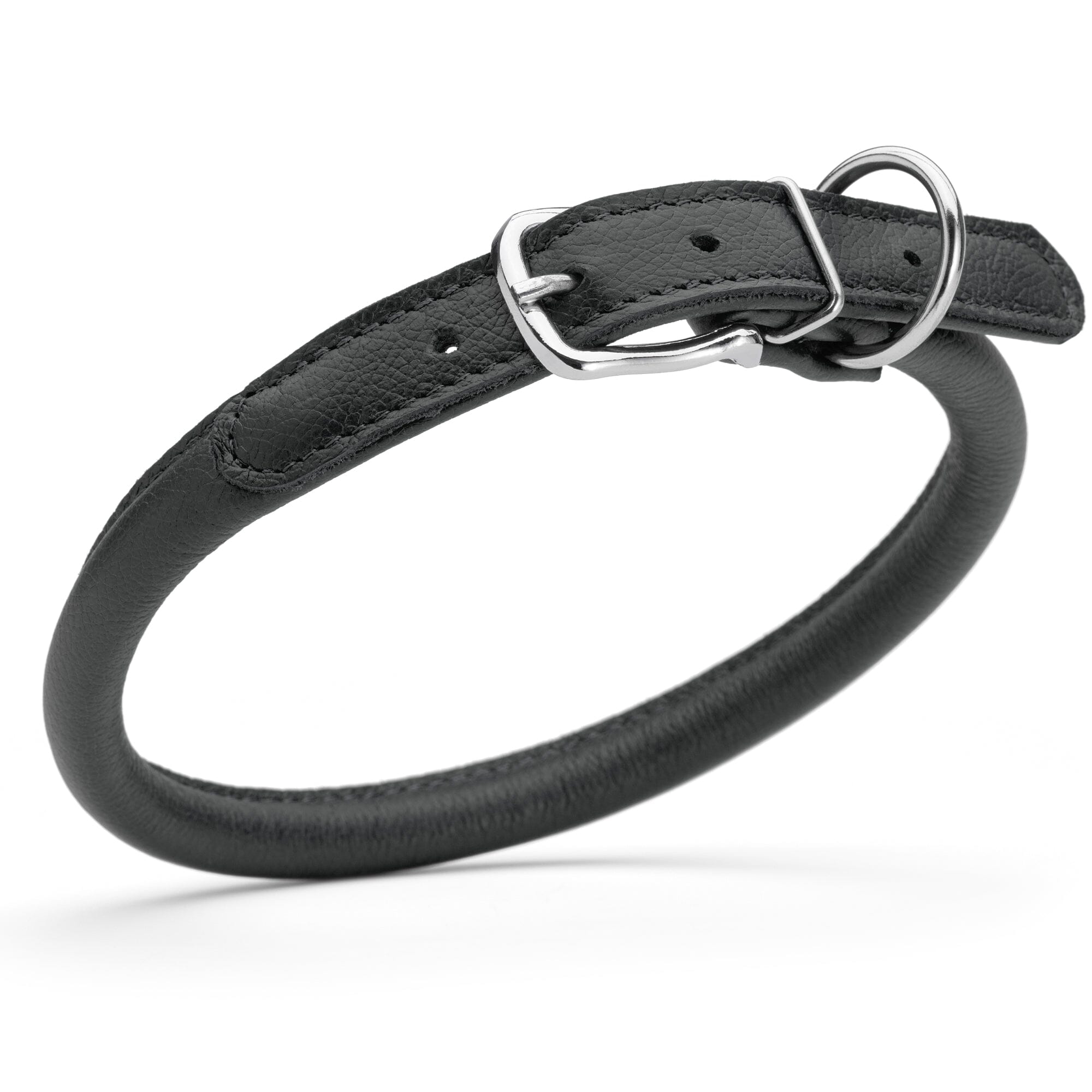 Soft Leather Round Dog Collar by Dogline