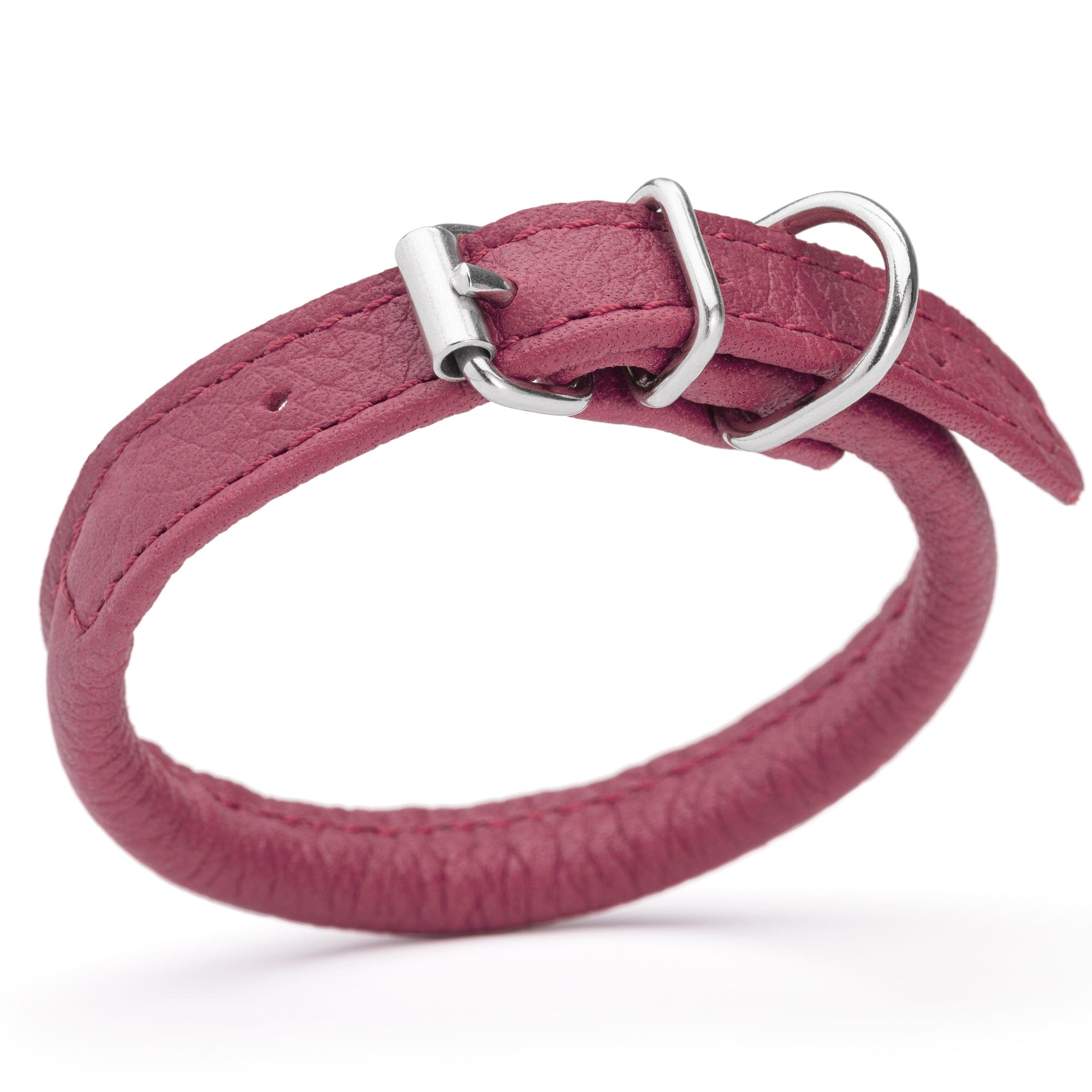 Soft Leather Round Dog Collar by Dogline