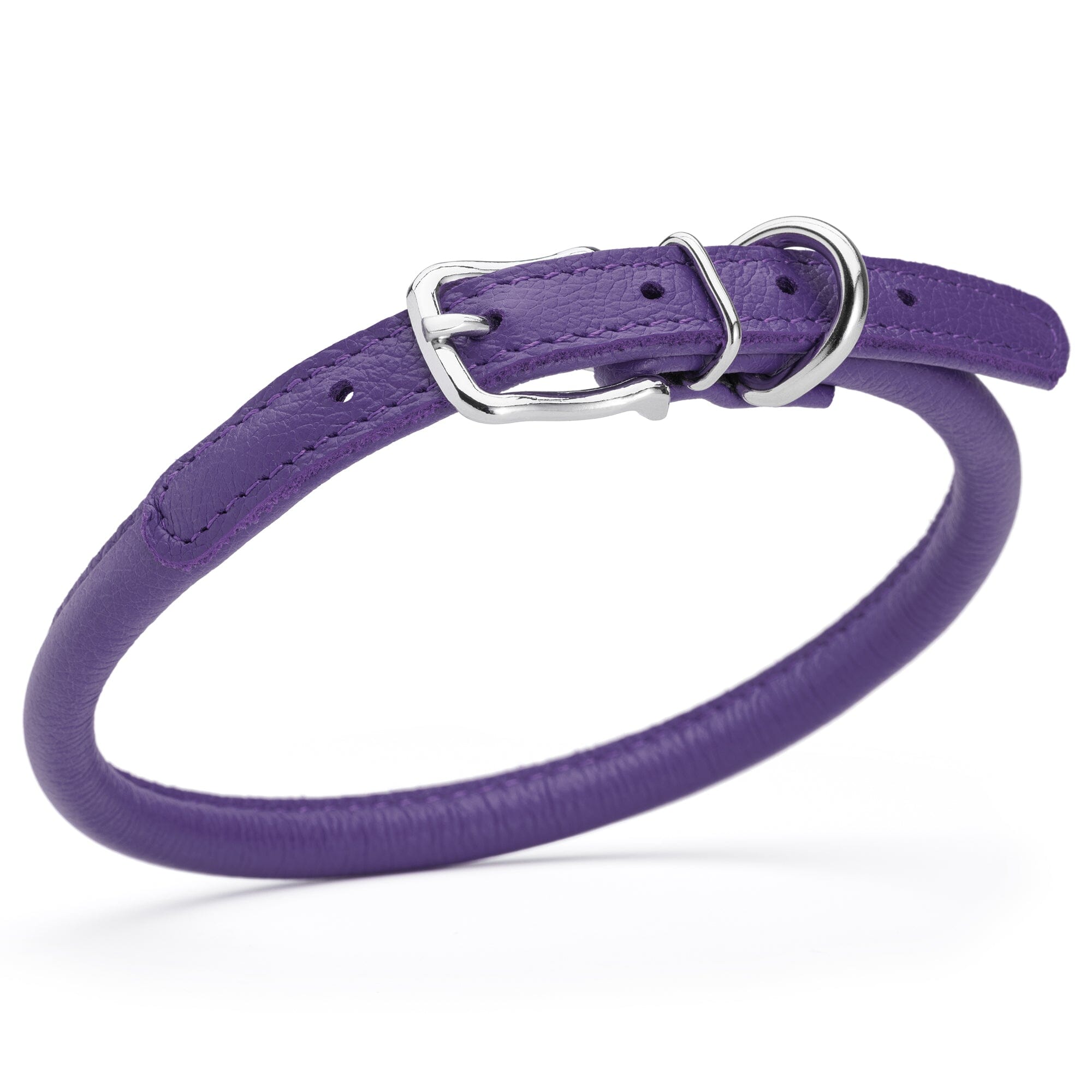 Soft Leather Round Dog Collar by Dogline