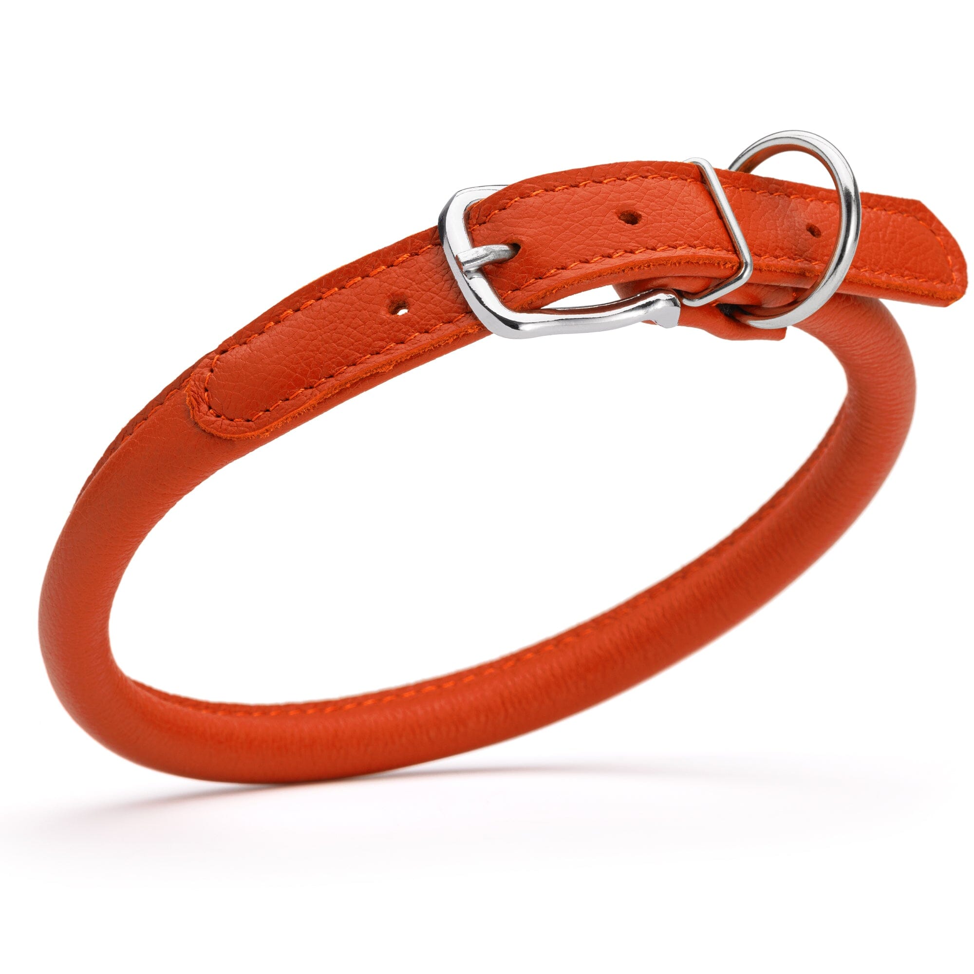 Soft Leather Round Dog Collar by Dogline