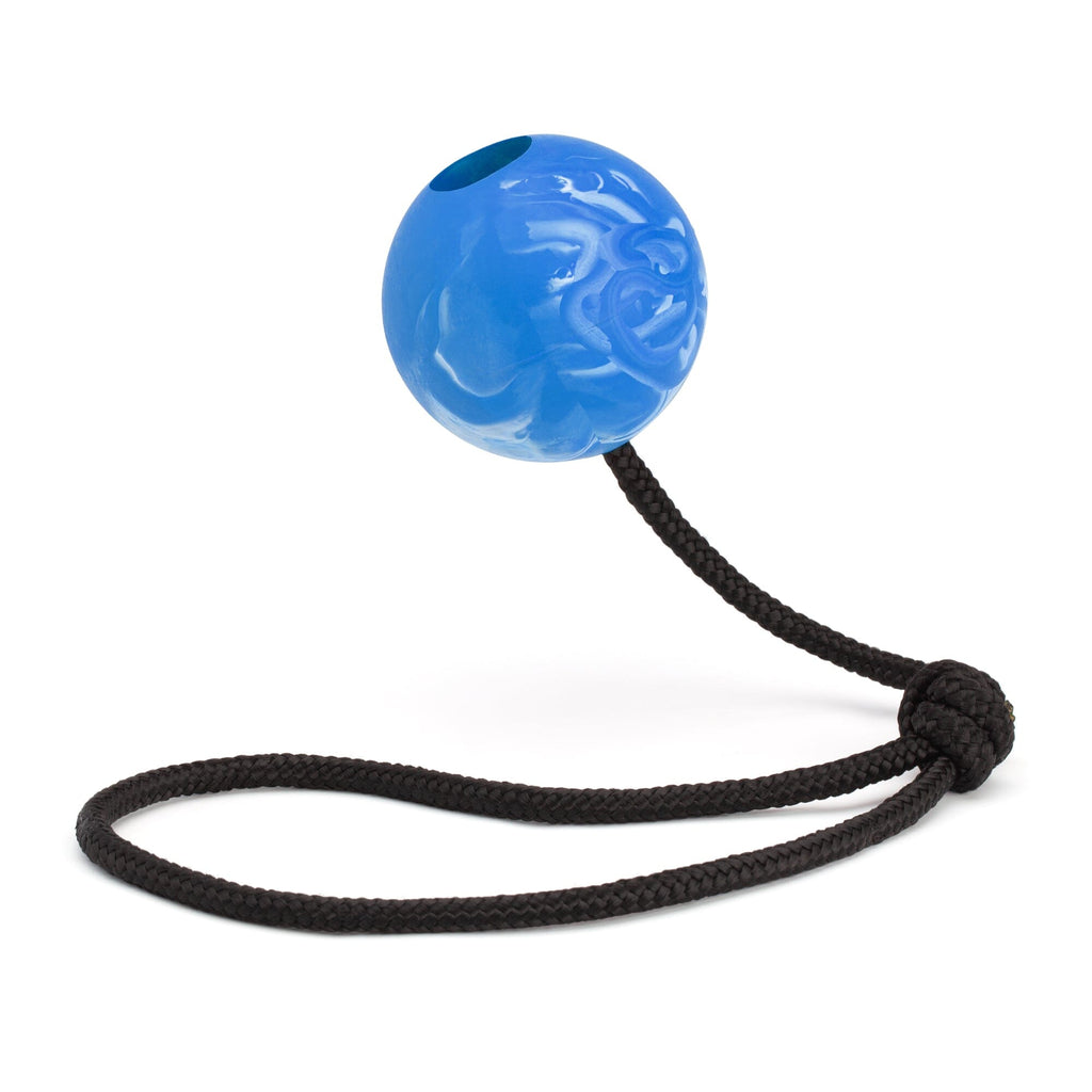 Rubber Euro Ball with Rope by Dogline