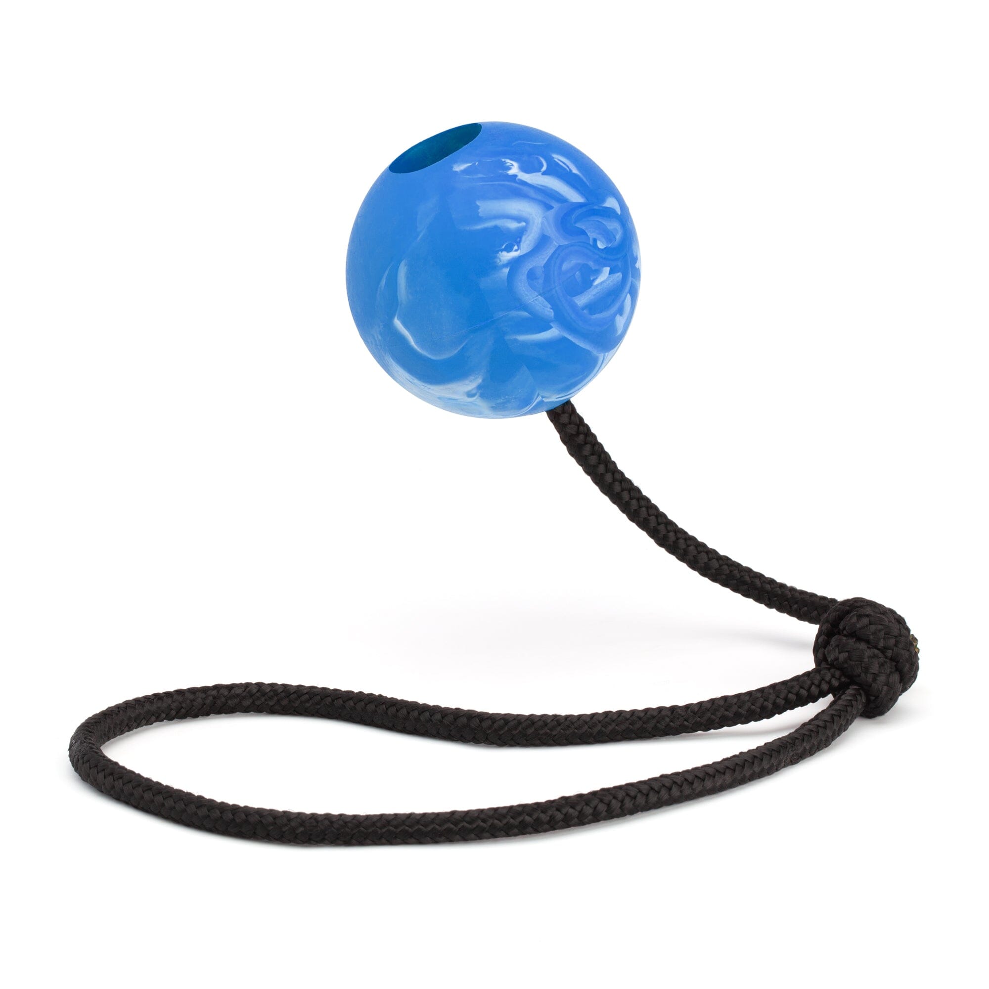 Rubber Euro Ball with Rope by Dogline