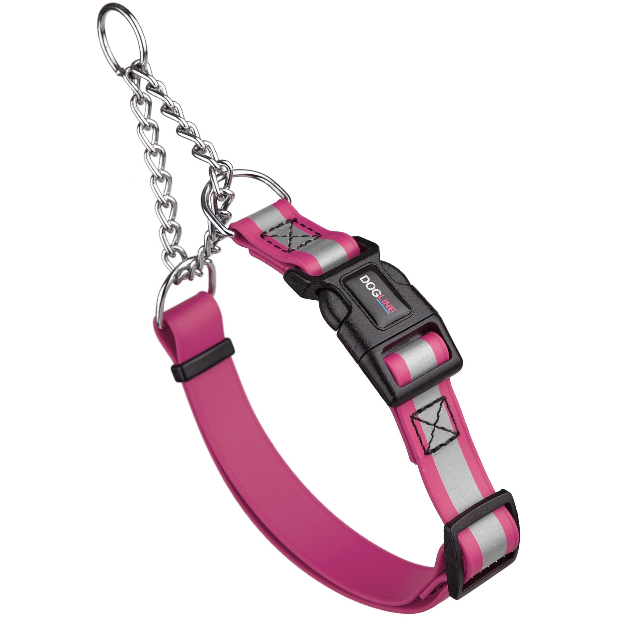 Reflective Biothane Martingale Collar with Quick Release Buckle by Dogline
