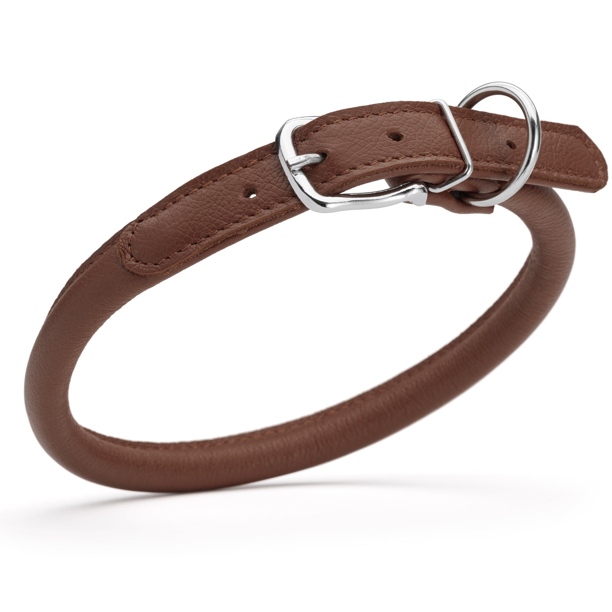 Soft Leather Round Dog Collar by Dogline