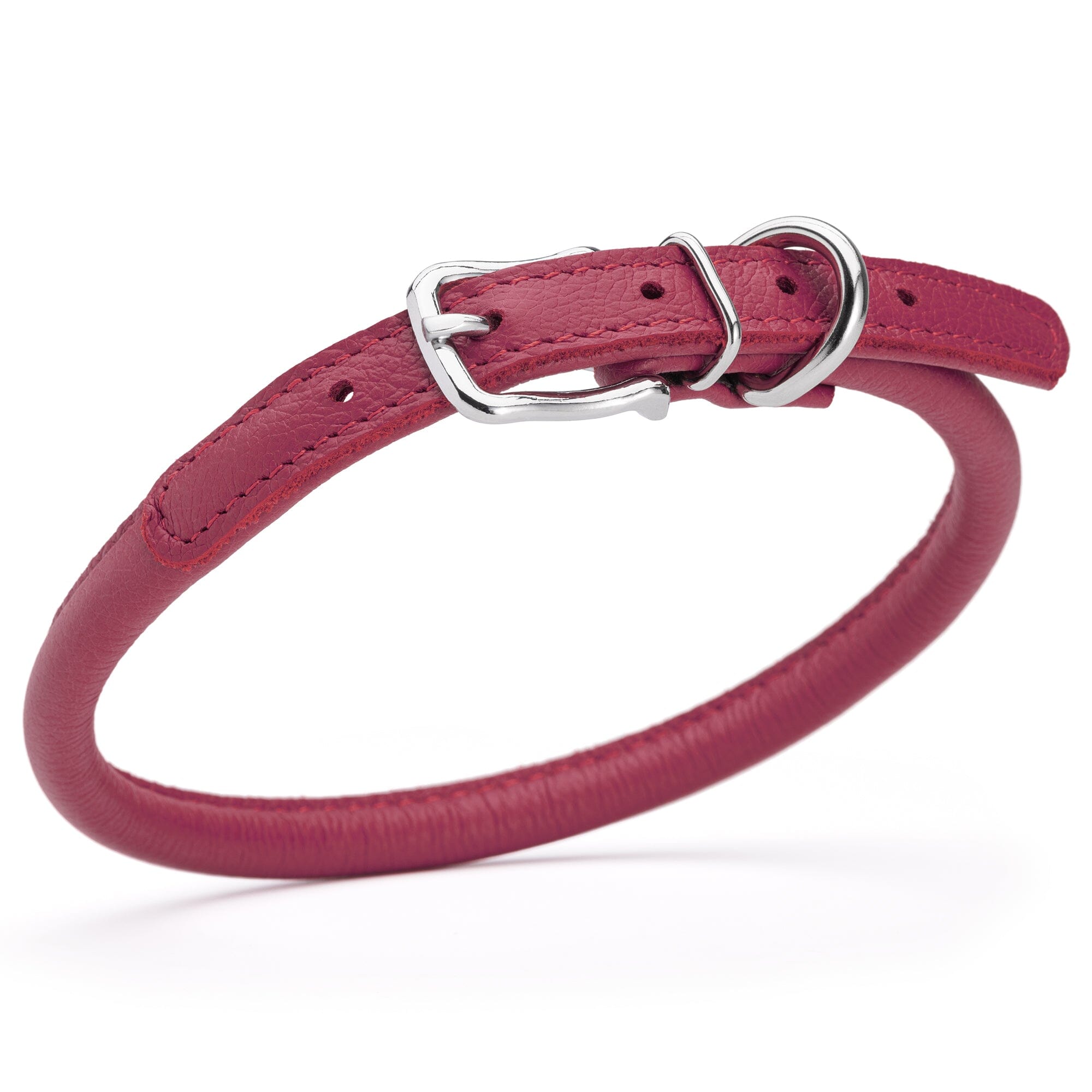 Soft Leather Round Dog Collar by Dogline