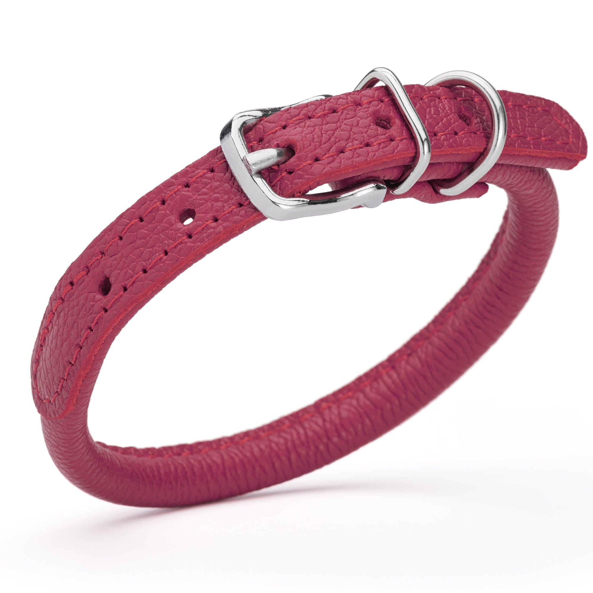 Soft Leather Round Dog Collar by Dogline