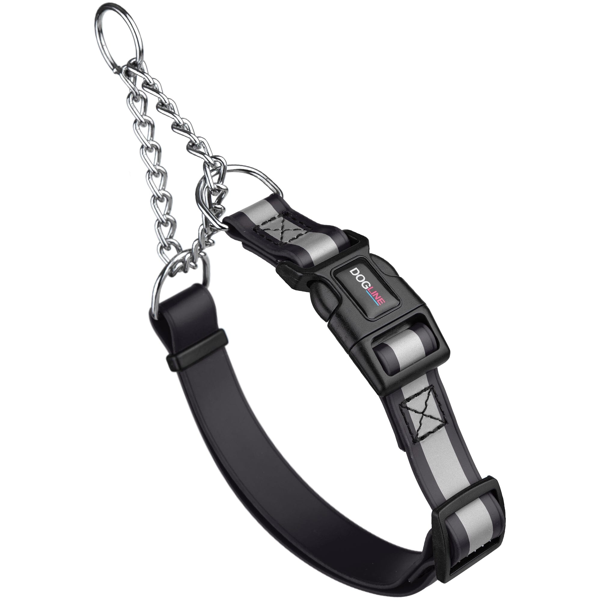 Reflective Biothane Martingale Collar with Quick Release Buckle by Dogline