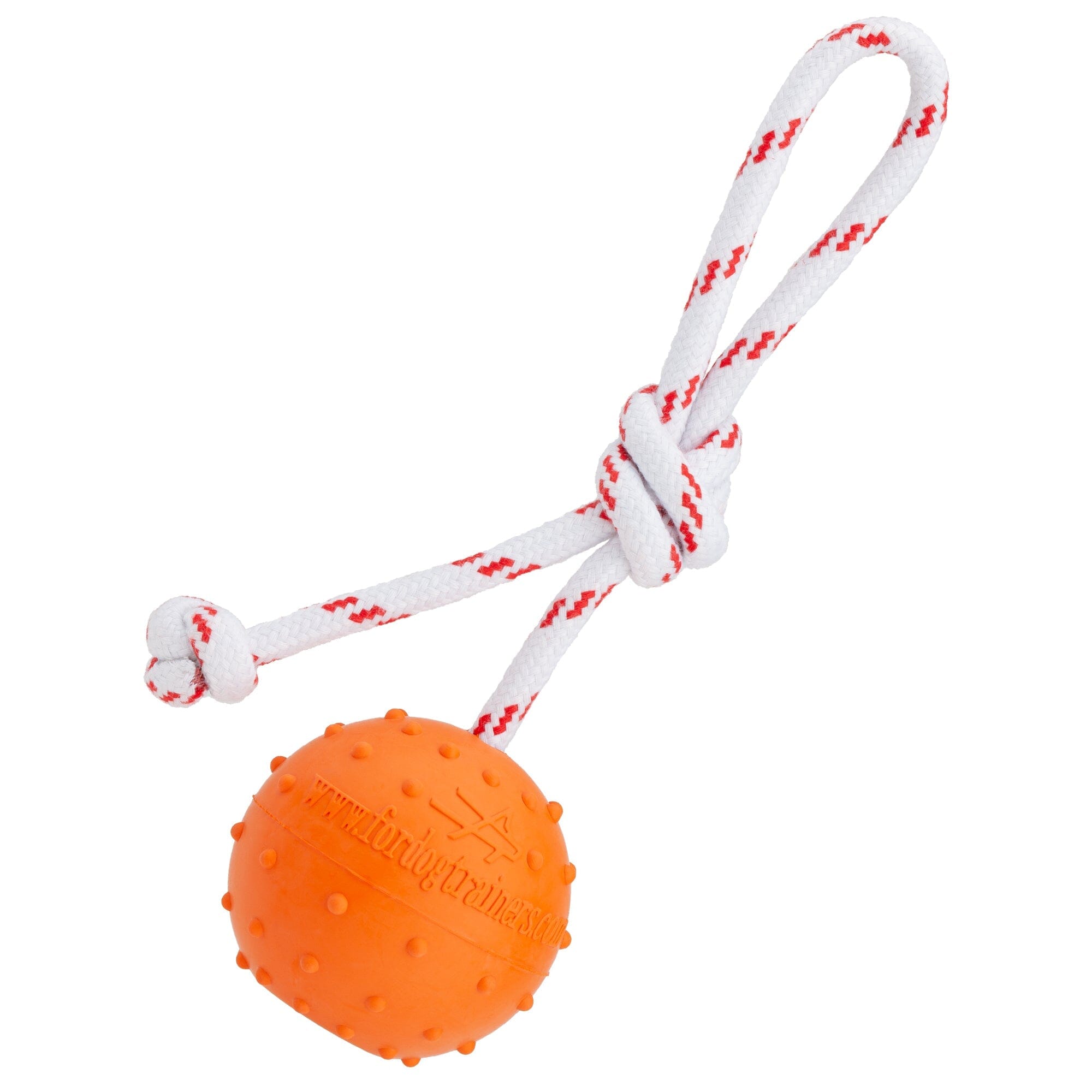 FDT Solid Rubber Dog Ball - Water Toy with Rope by Dogline