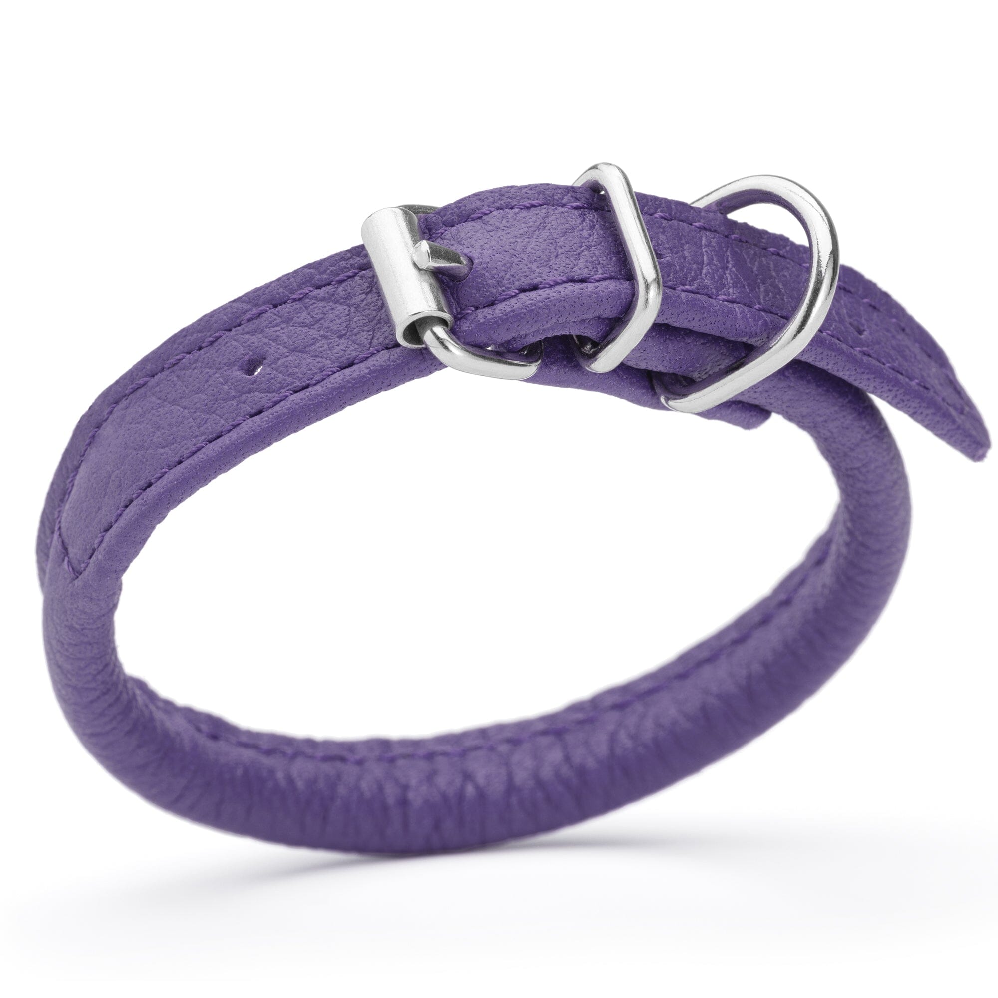 Soft Leather Round Dog Collar by Dogline