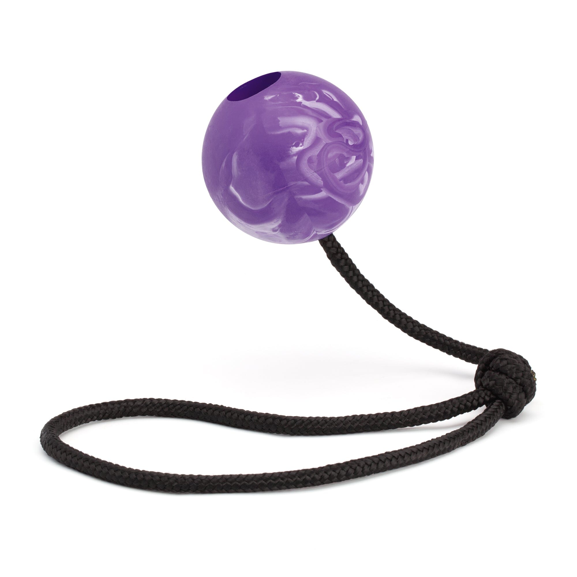 Rubber Euro Ball with Rope by Dogline