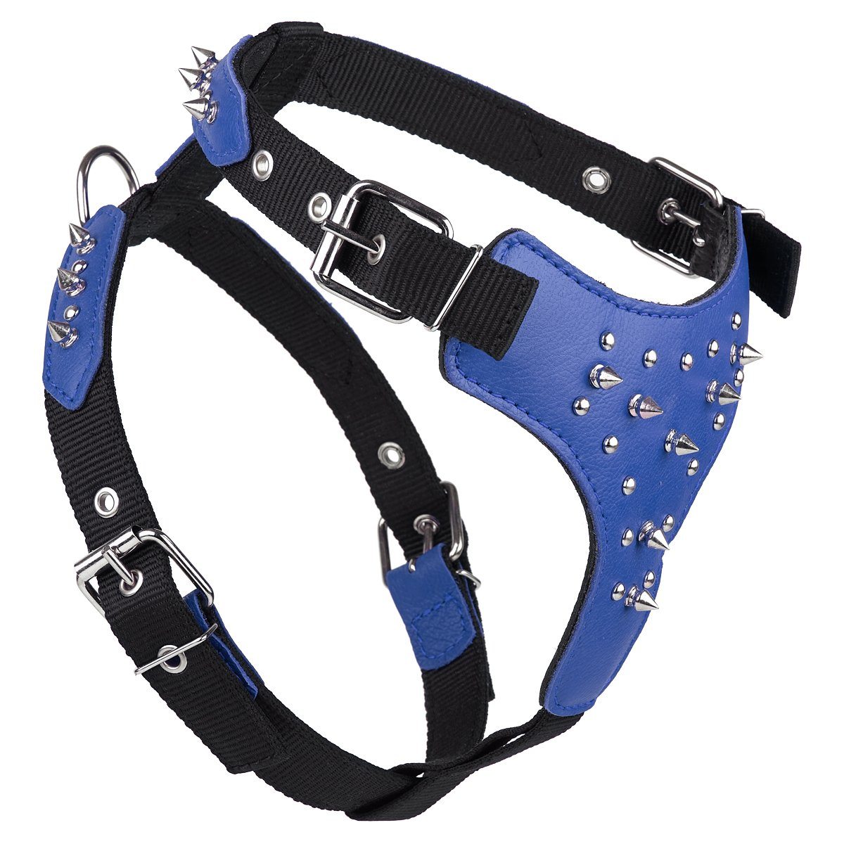 Leather + Nylon Spiked Dog Harness by Dogline