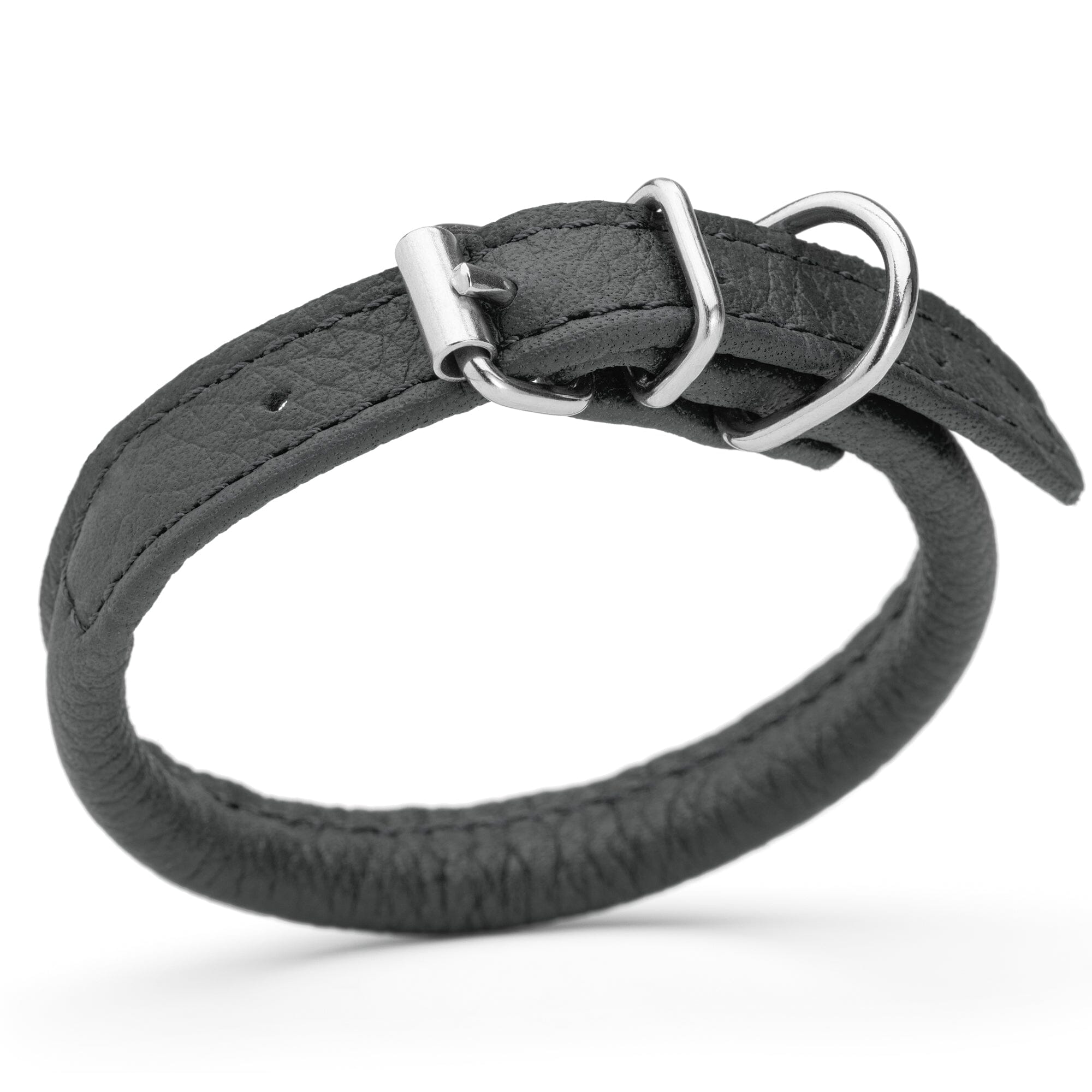 Soft Leather Round Dog Collar by Dogline