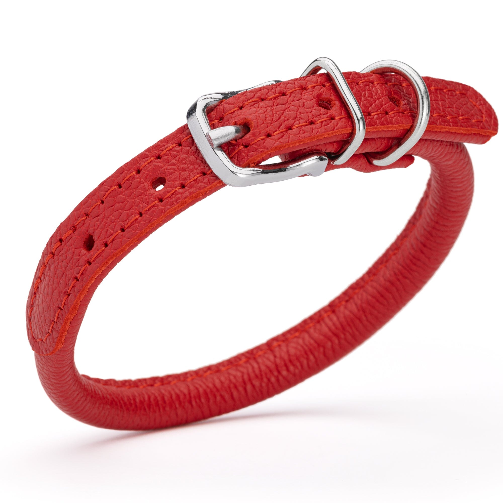 Soft Leather Round Dog Collar by Dogline