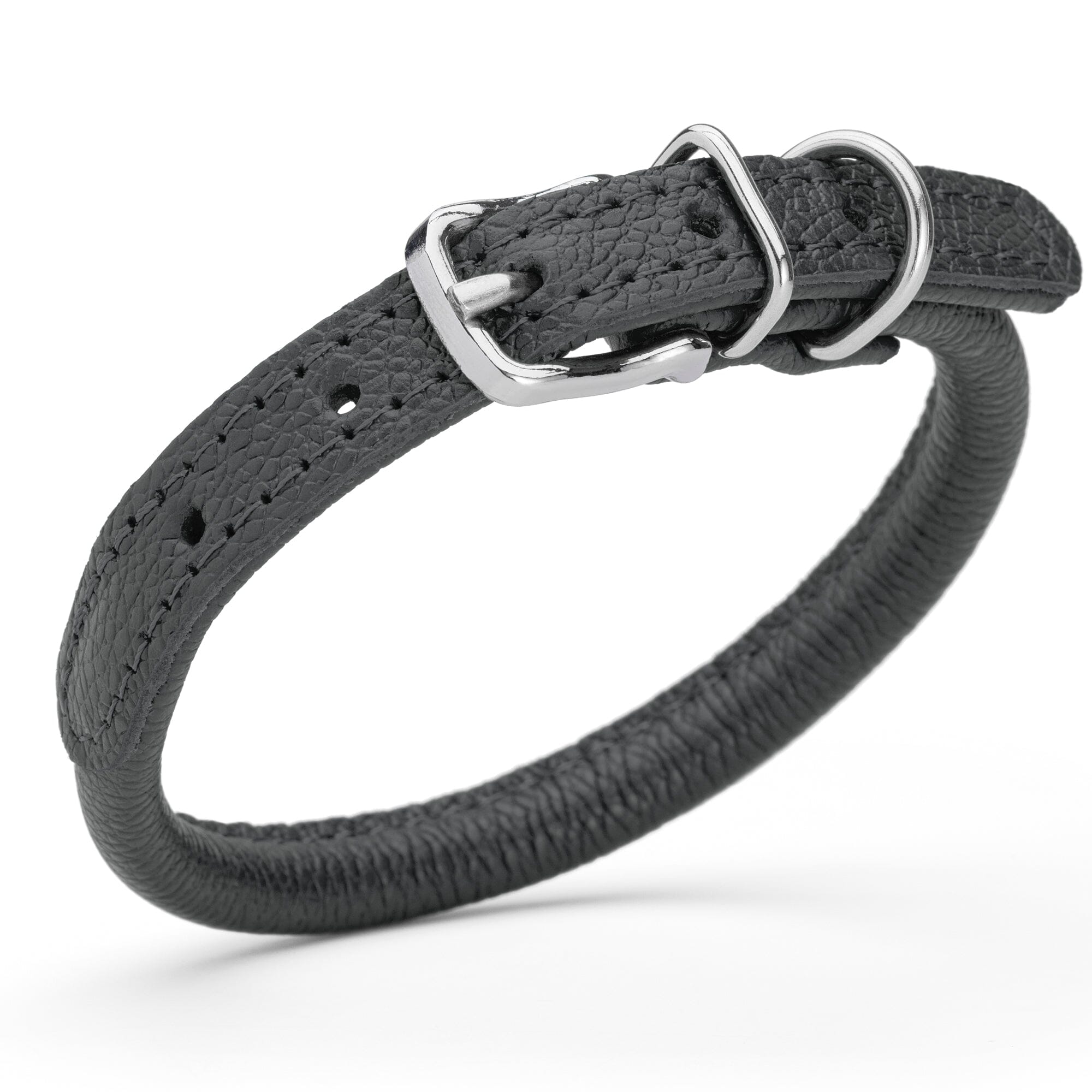 Soft Leather Round Dog Collar by Dogline