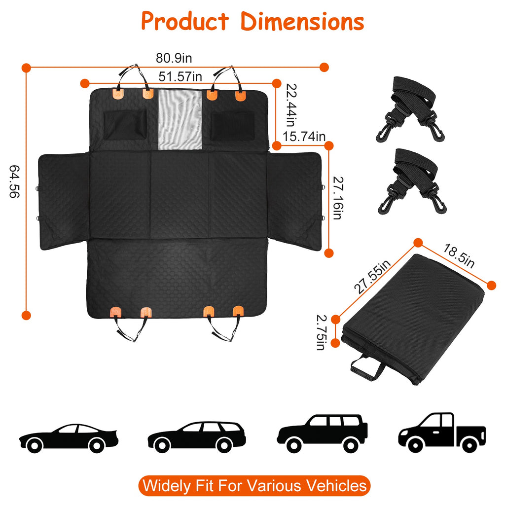 Dog Oxford Cloth Car Seat Protector With Slide Flaps For Cars Trucks SUVs by Amazing Pet Bargains