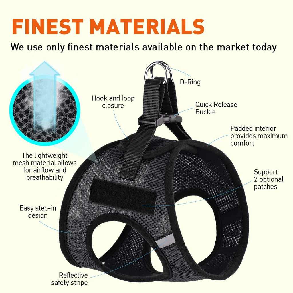 York Mesh Harness + Built-in Hook & Loop Fasteners by Dogline