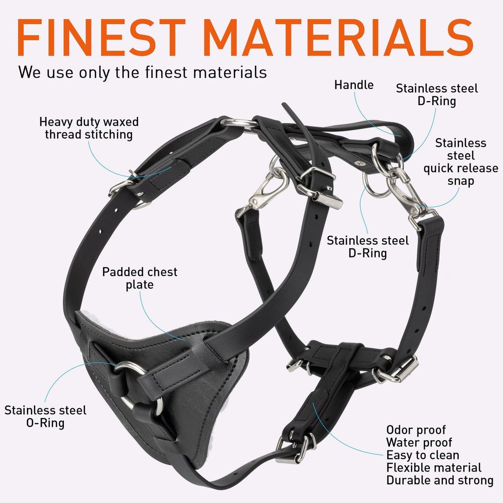 Viper Surge Biothane Working Dog Harness - Stainless Steel Hardware by Dogline