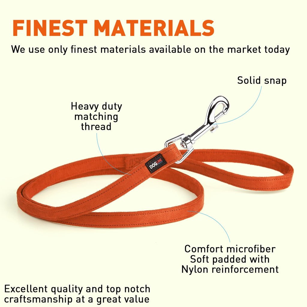 Comfort Microfiber Flat Dog Leash by Dogline