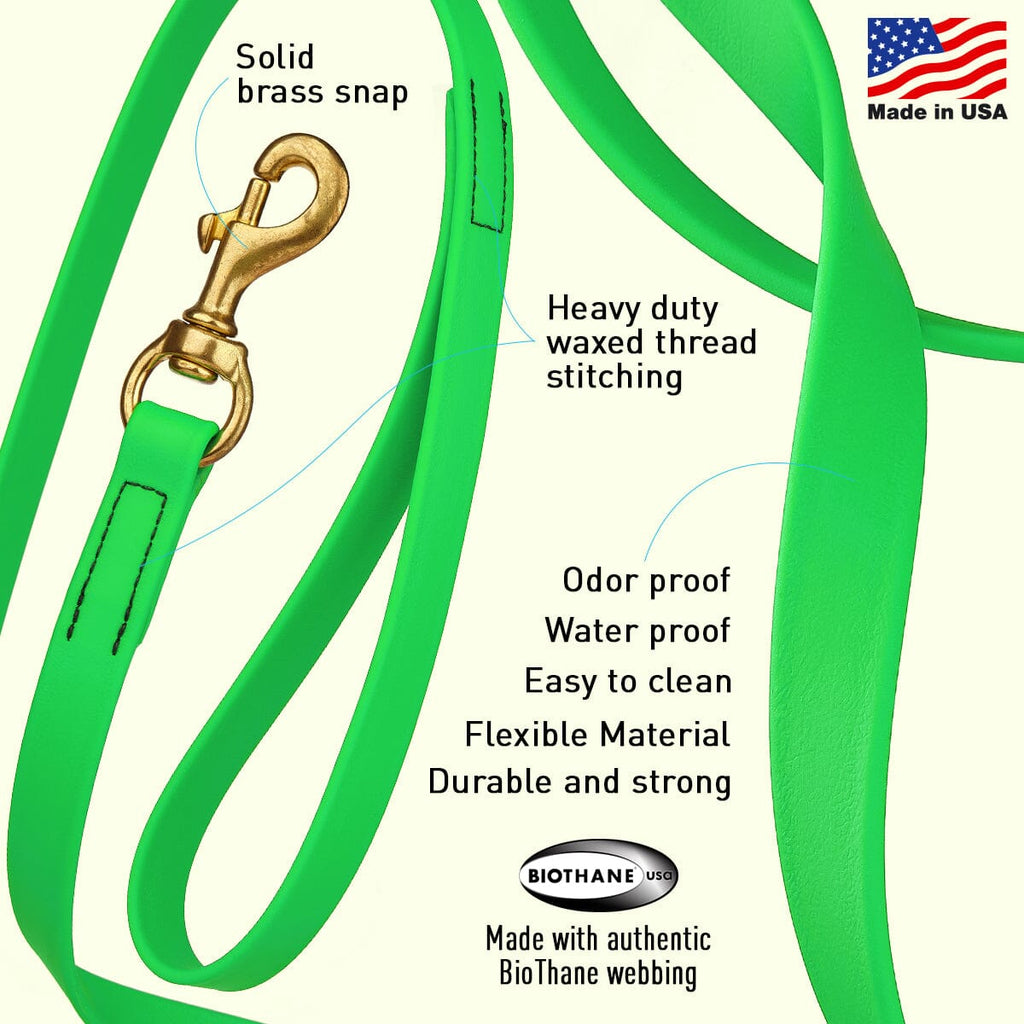 Viper Biothane Long Line 15 ft Lead with Brass Hardware by Dogline