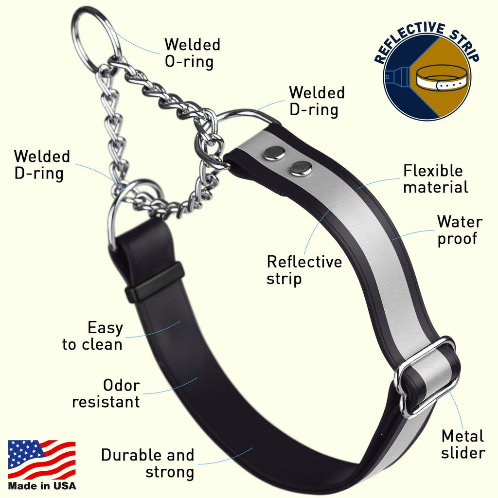 Reflective Biothane Martingale Collar for Dogs by Dogline