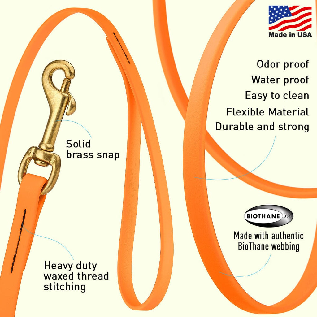 Viper Biothane Long Line 20 ft Lead with Brass Hardware by Dogline