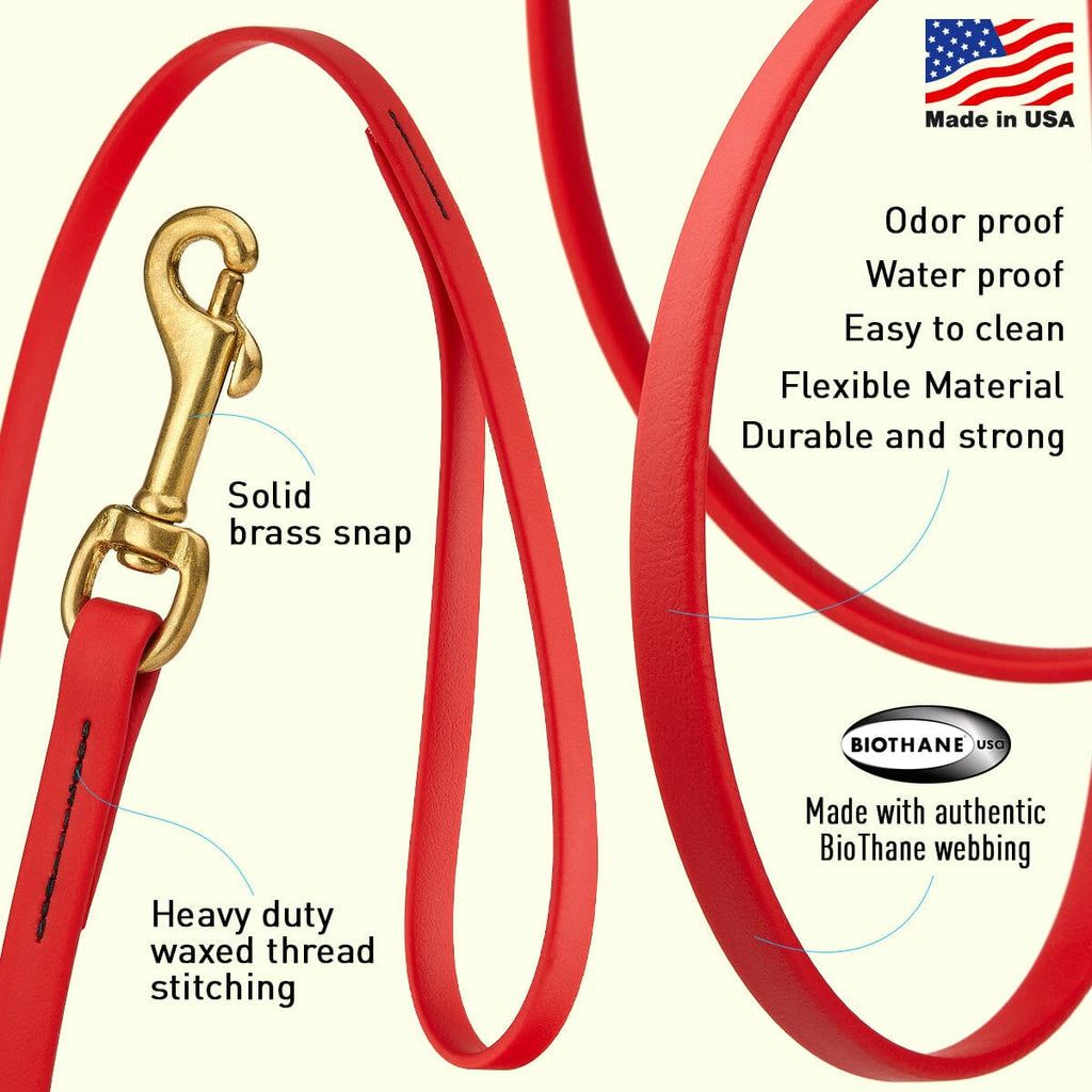 Viper Biothane Long Line 10 ft Lead with Brass Hardware by Dogline